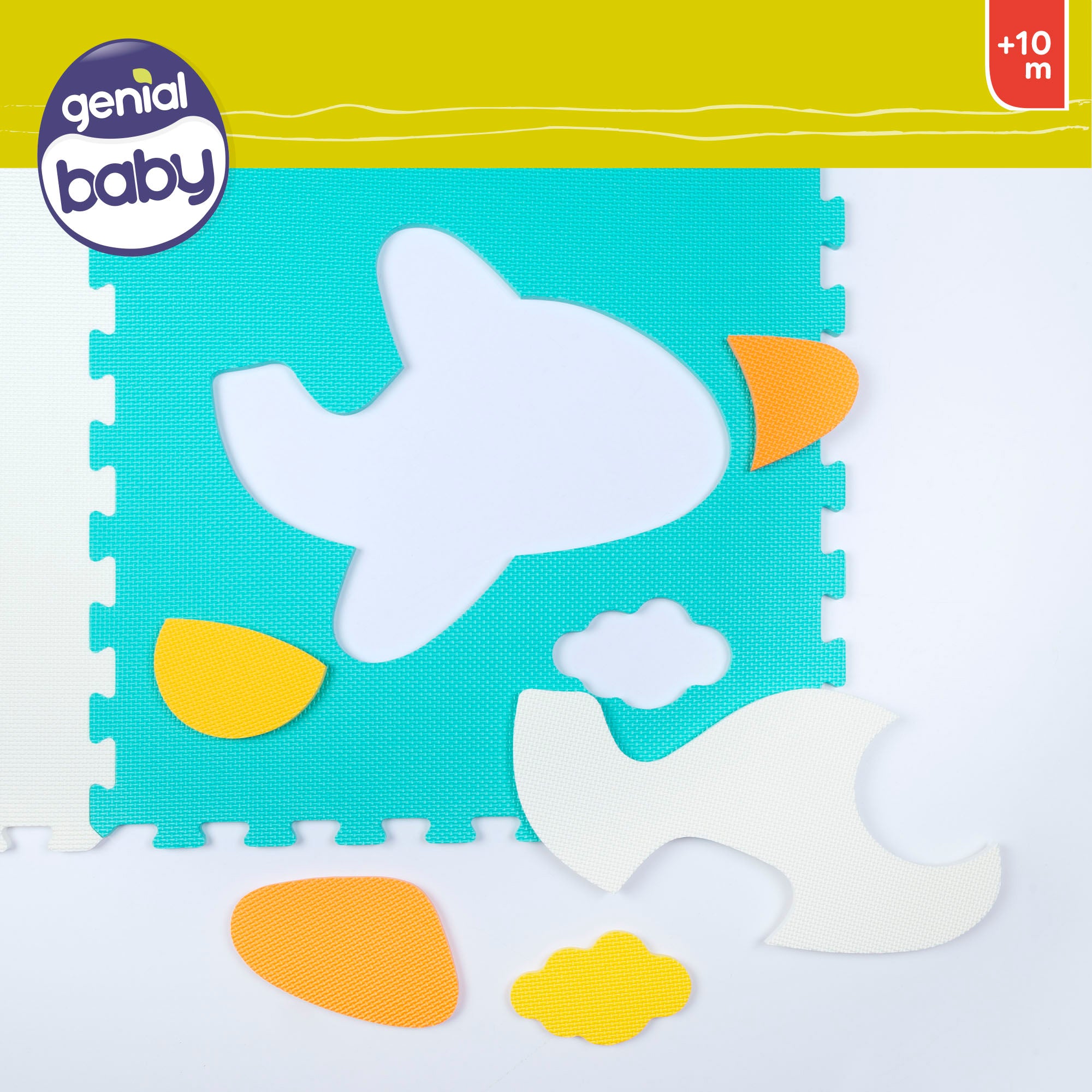 Tapete puzzle para carrinho de bebé, 4 peças, espuma de borracha, C'Baby