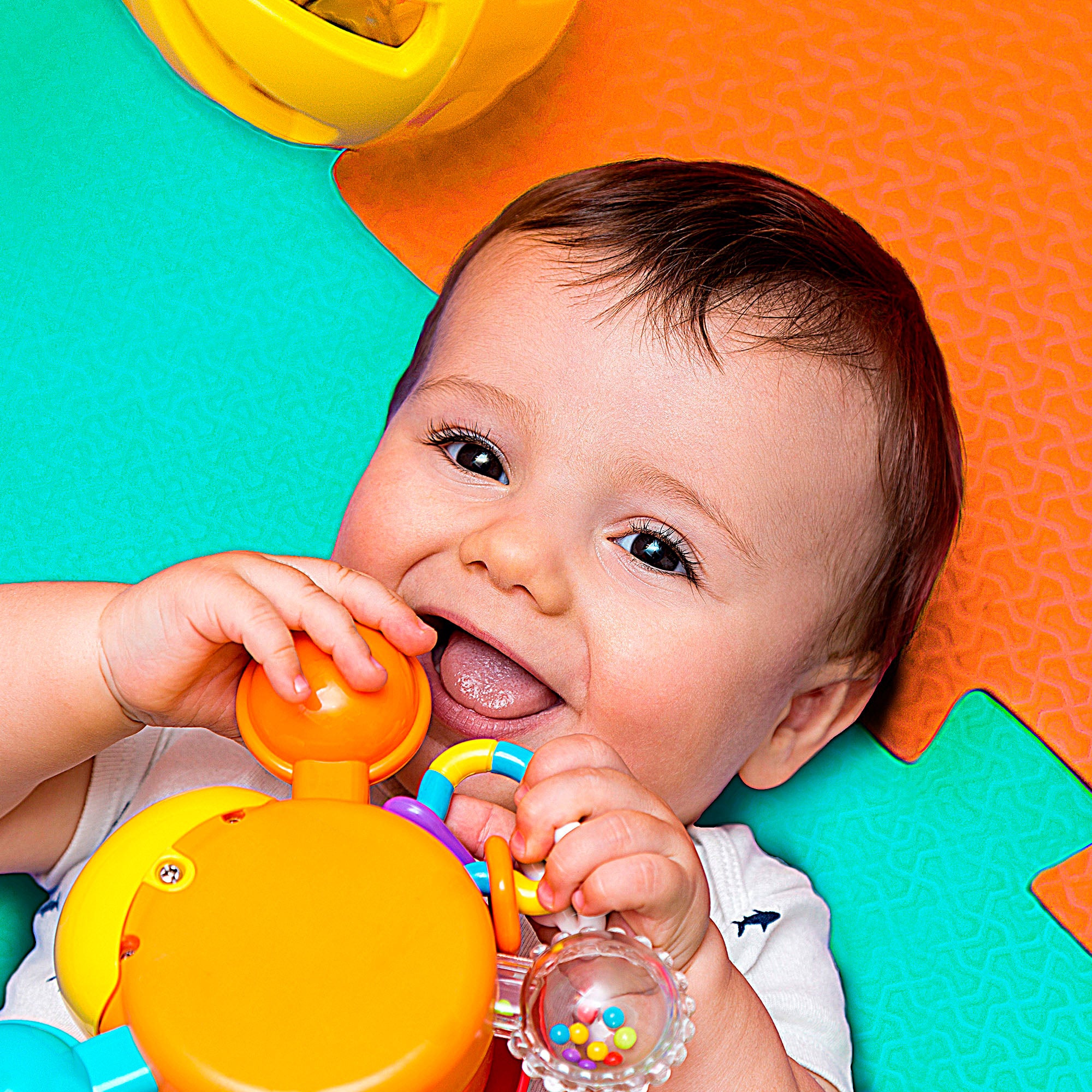 Tapete puzzle para carrinho de bebé, 4 peças, espuma de borracha, C'Baby