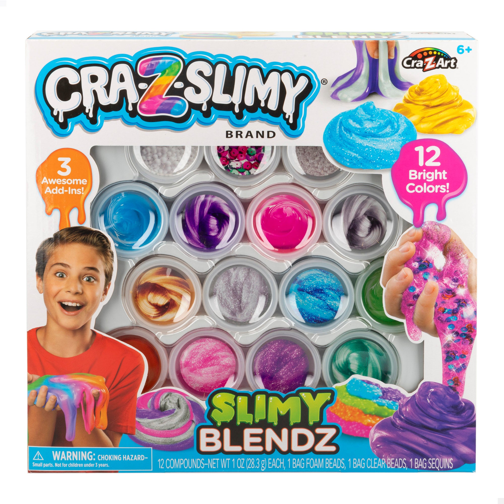 Cra-Z-Slimy - Pack de 12 Potes de Slime com Acessórios