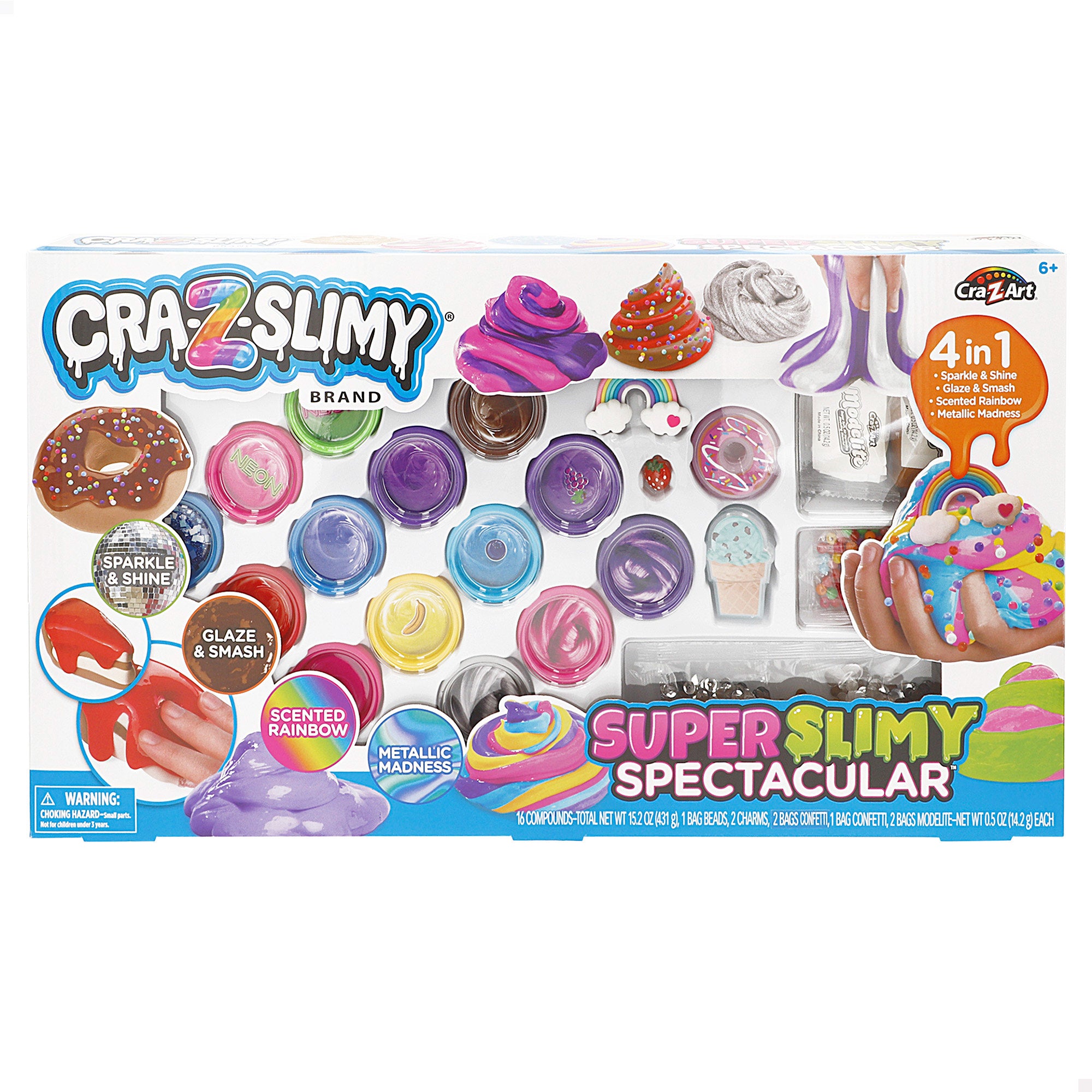 Superpack com 14 potes de slime e acessórios Cra-Z-Slimy