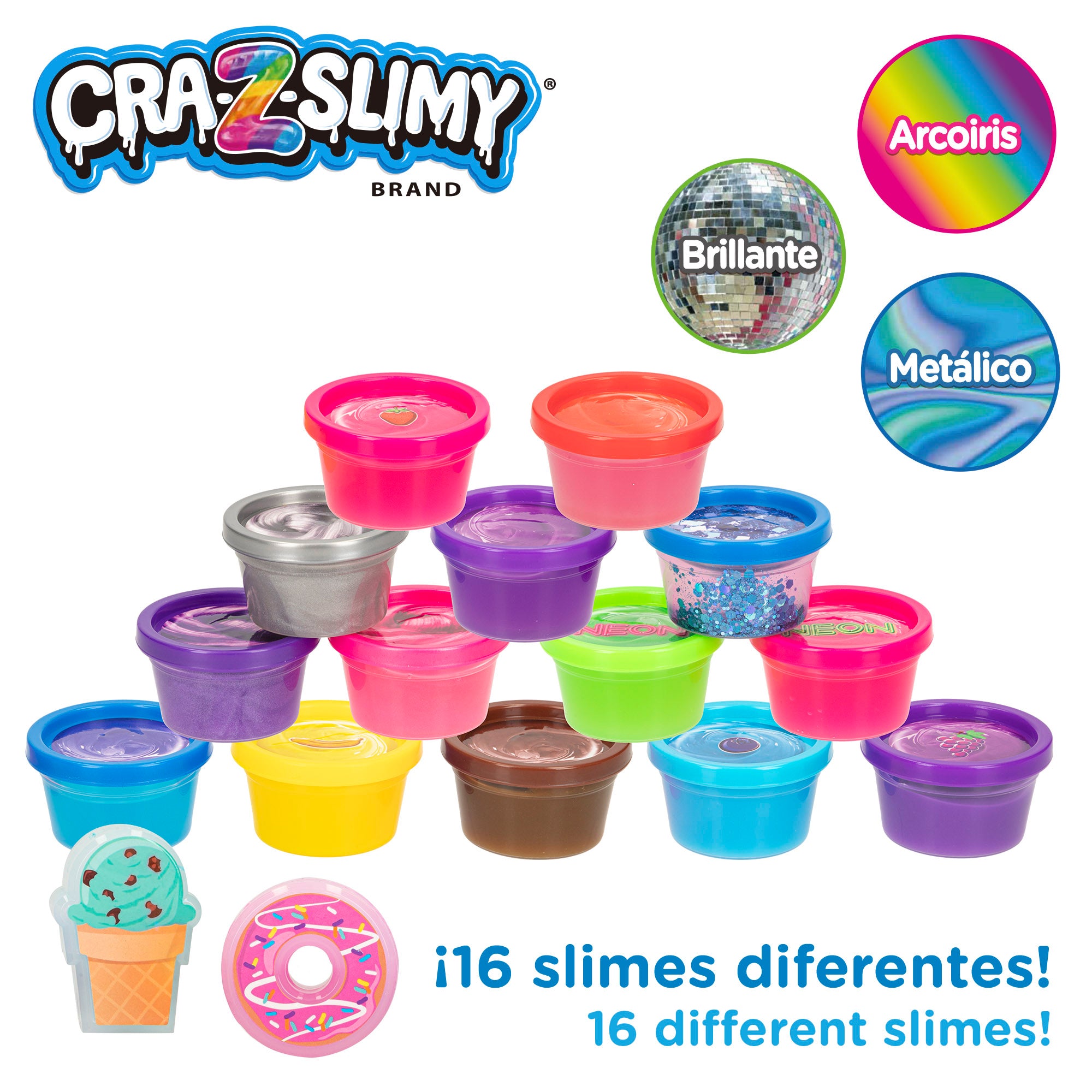 Superpack com 14 potes de slime e acessórios Cra-Z-Slimy