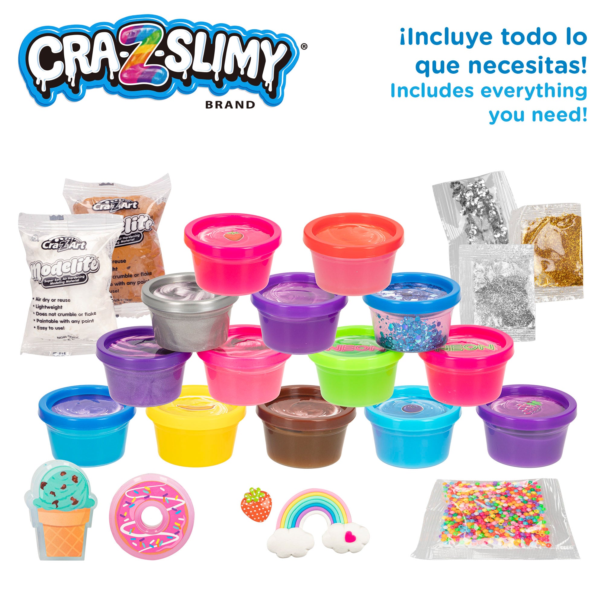 Superpack com 14 potes de slime e acessórios Cra-Z-Slimy