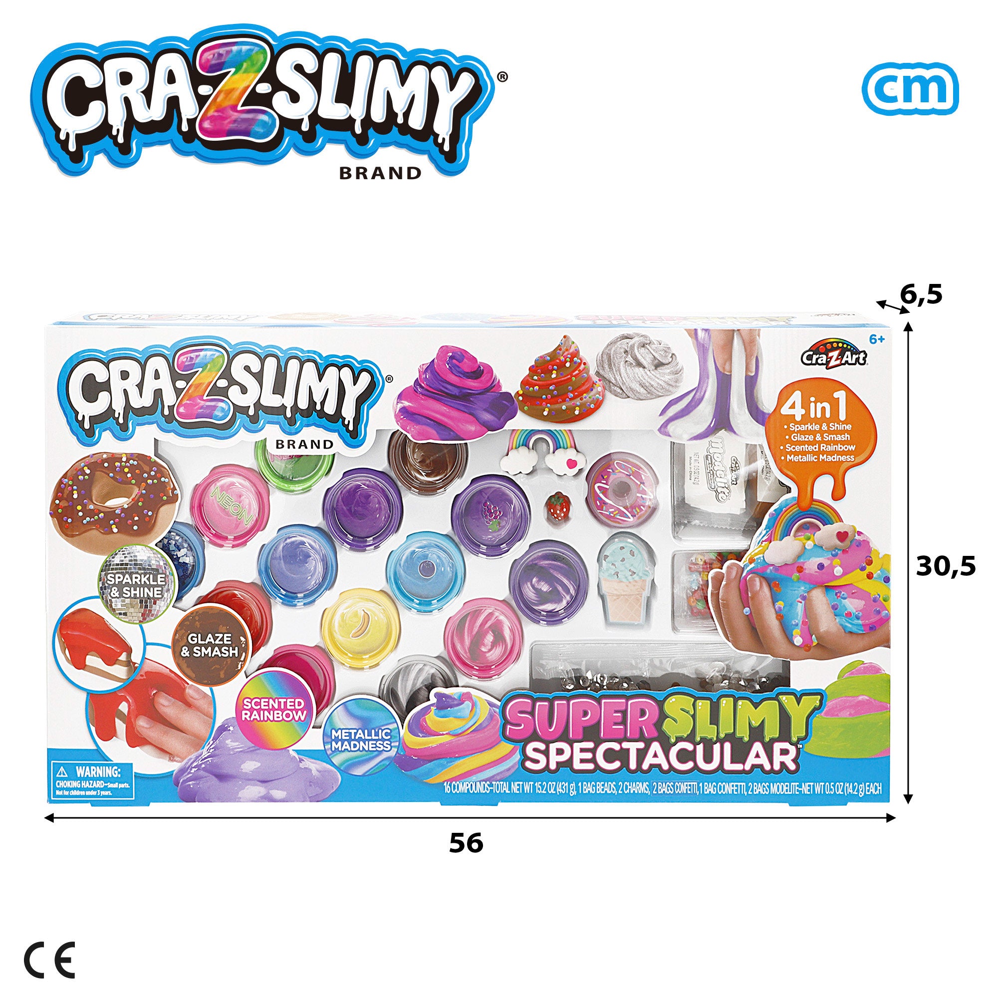 Superpack com 14 potes de slime e acessórios Cra-Z-Slimy