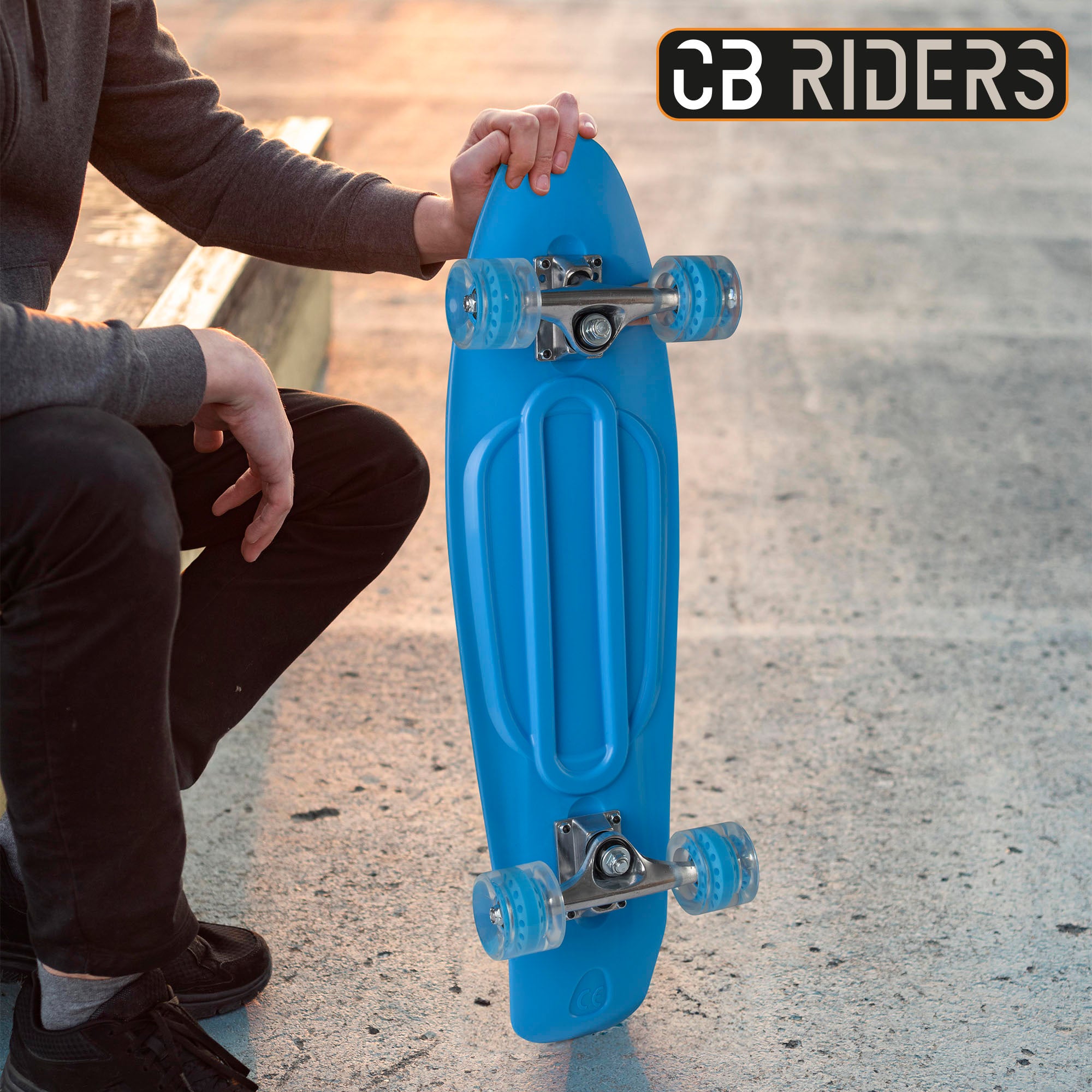 Skate infantil CB Riders com 4 rodas, azul, 68 cm