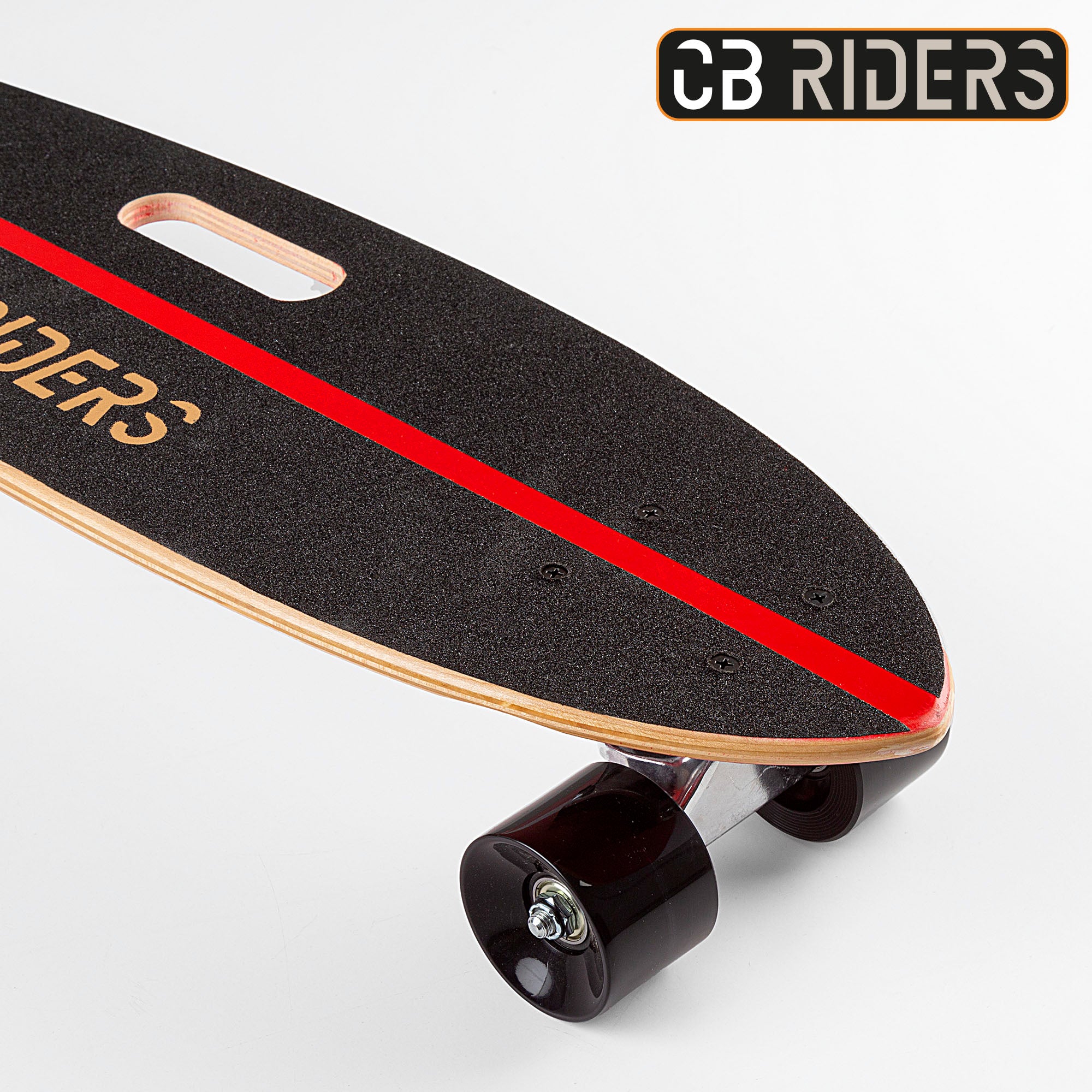 Skate de criança CB Riders, 4 rodas, preto, 68 cm com guiador.