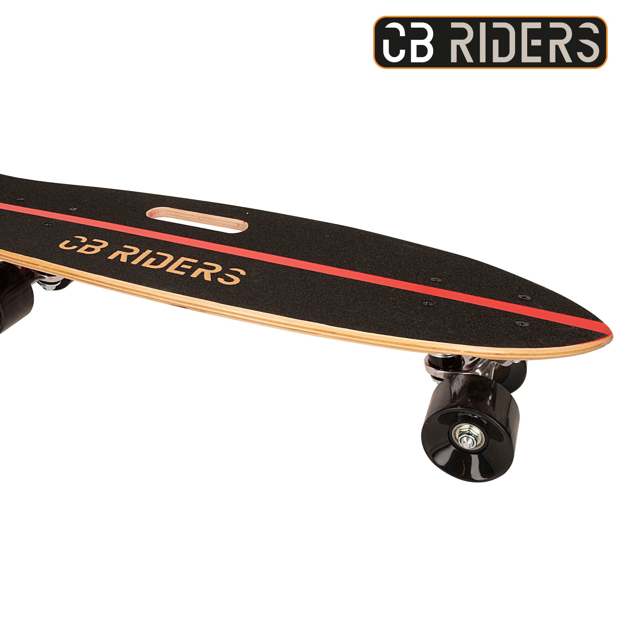 Skate de criança CB Riders, 4 rodas, preto, 68 cm com guiador.