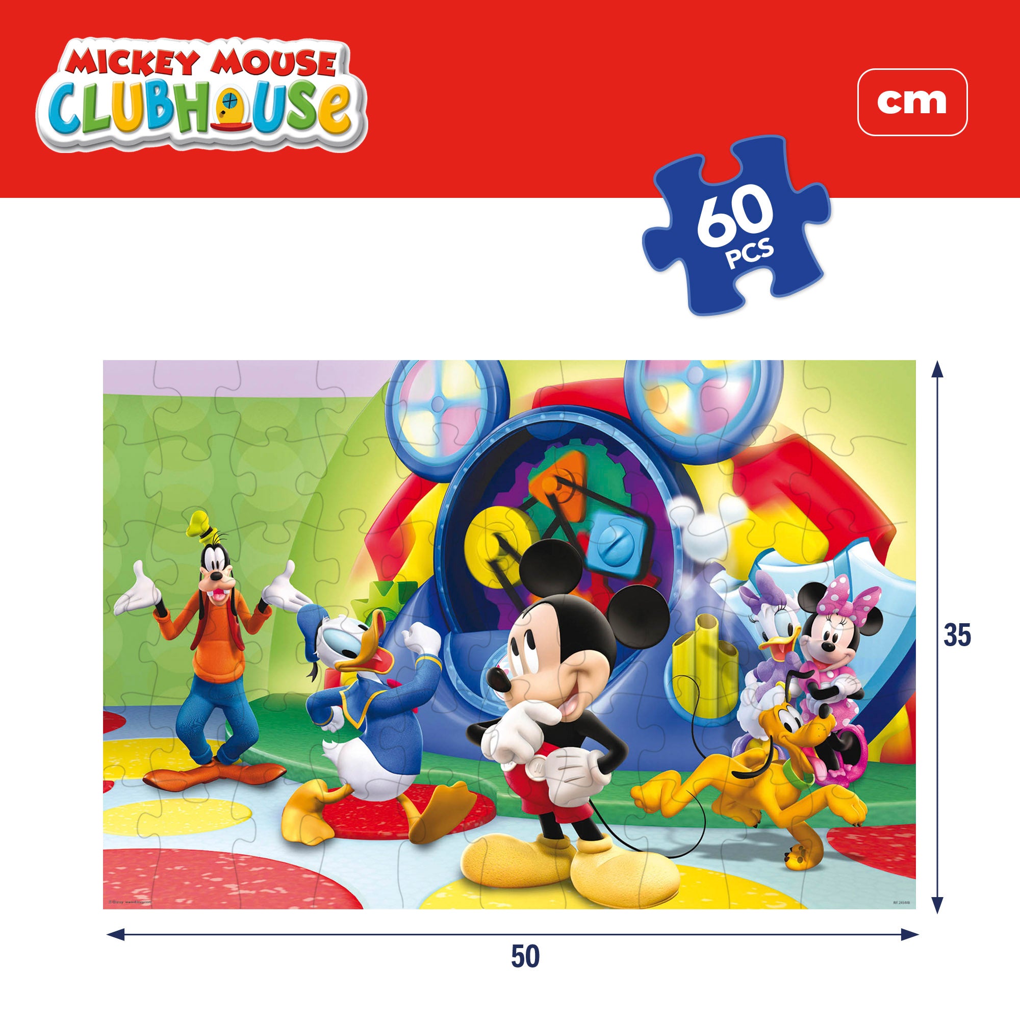 Puzzle dupla face da Casa do Mickey Mouse para colorir, 60 peças.