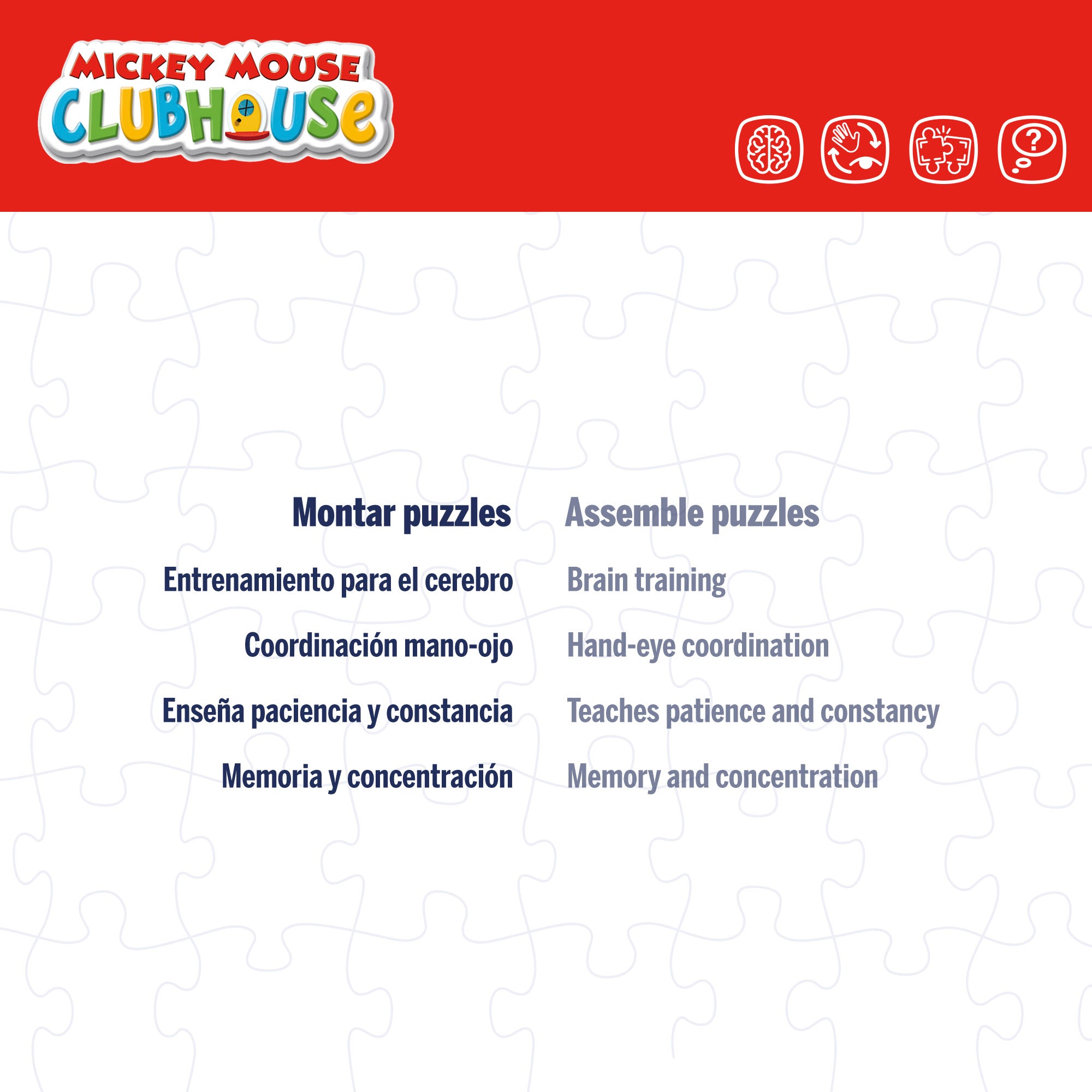 Puzzle dupla face da Casa do Mickey Mouse para colorir, 60 peças.