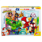 Puzzle de colorir dupla face do Homem-Aranha e a sua Super Equipa, 24 peças, tamanho XL