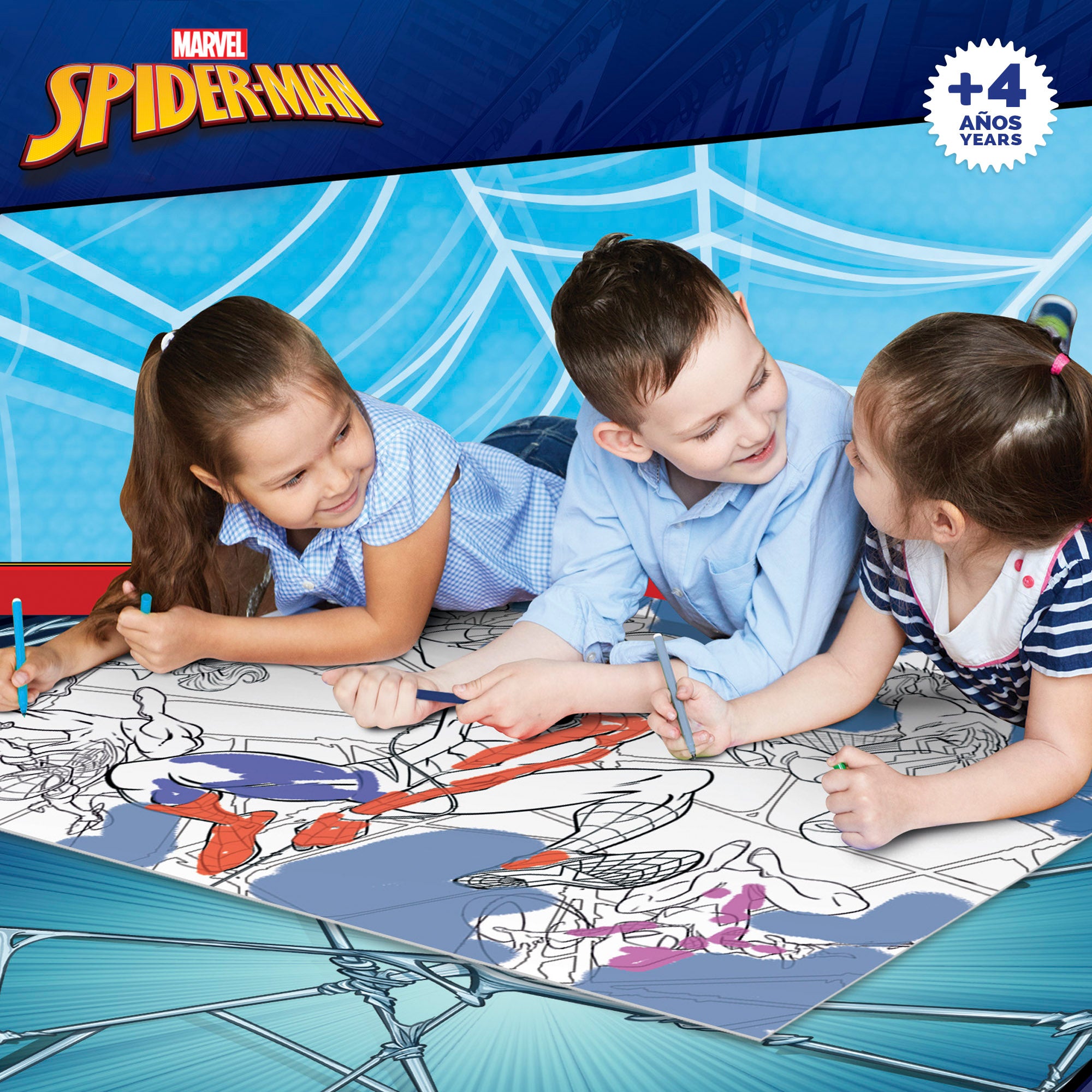 Puzzle para colorir dupla face do Homem-Aranha da Marvel, 60 peças grandes.