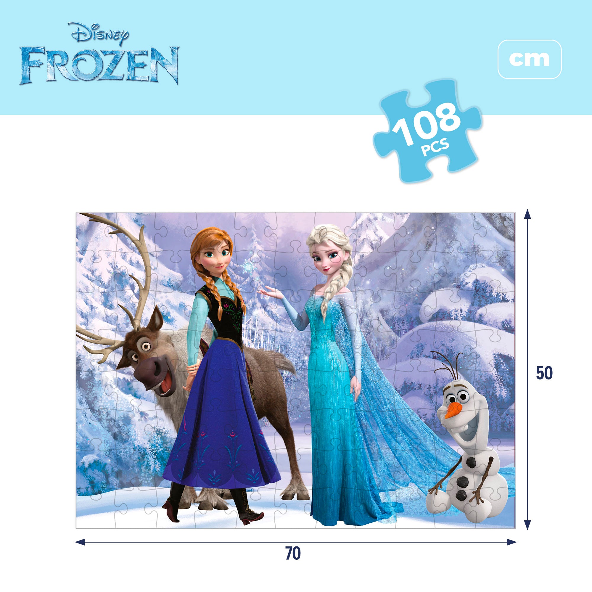 Puzzle para colorir dupla face Disney Frozen, 108 peças