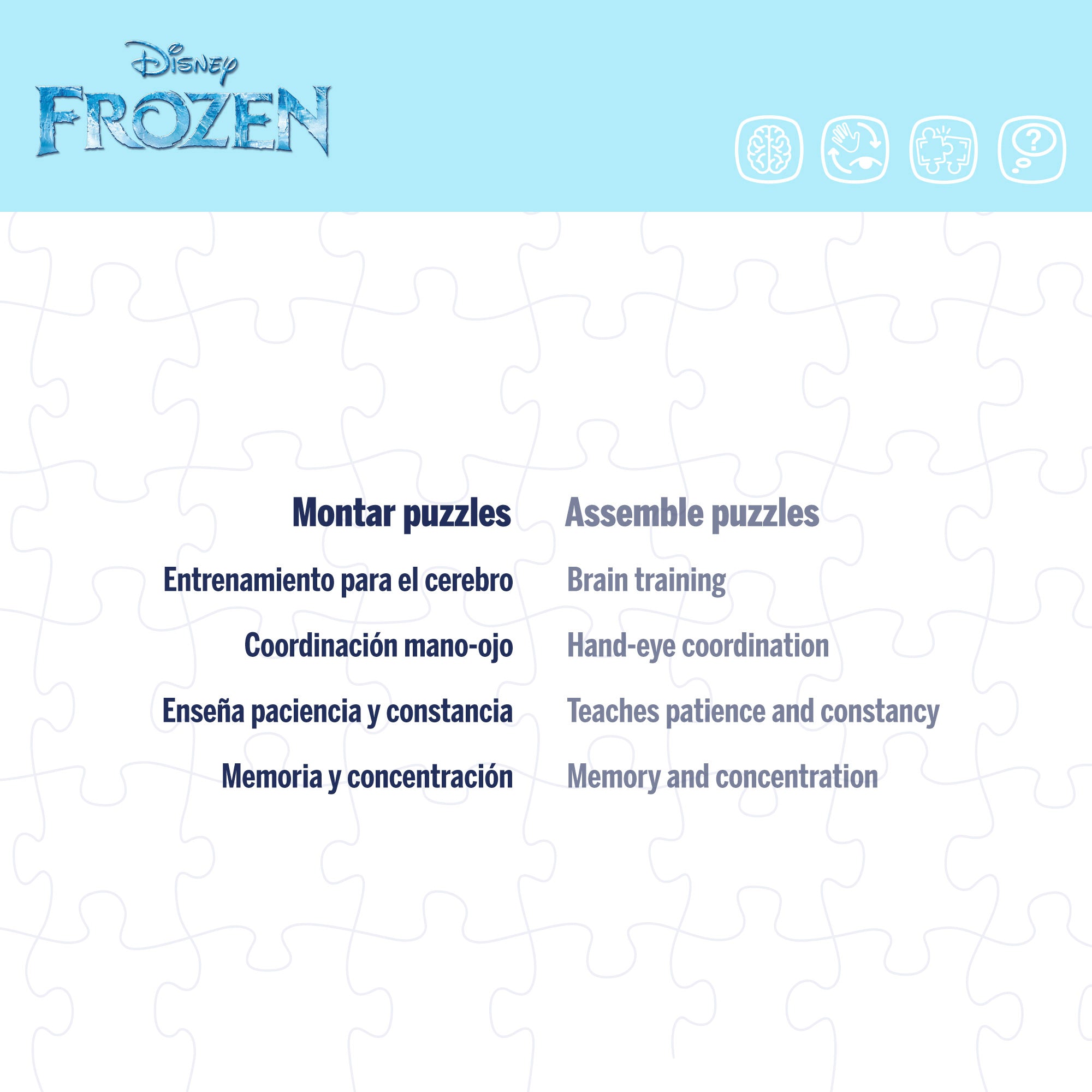 Puzzle para colorir dupla face Disney Frozen, 108 peças