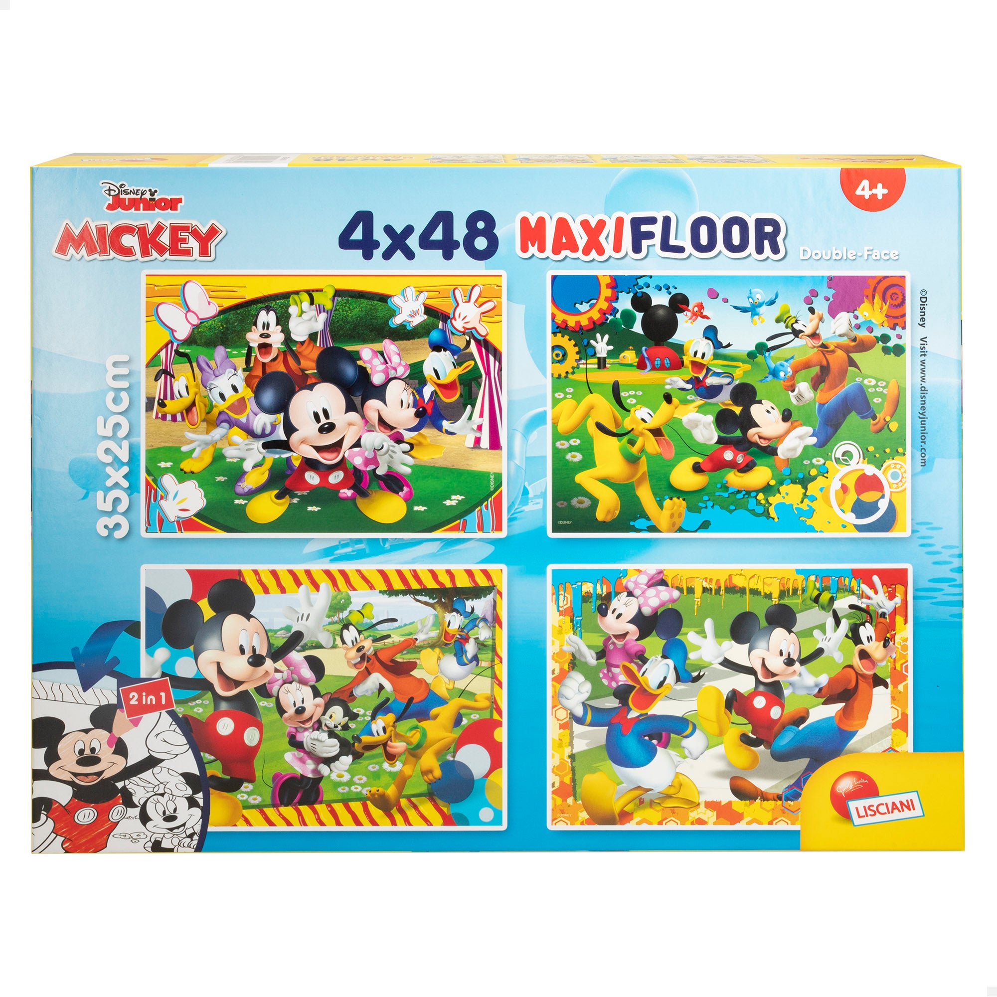 Mickey Pack - 4 puzzles para colorir de dupla face, 48 peças