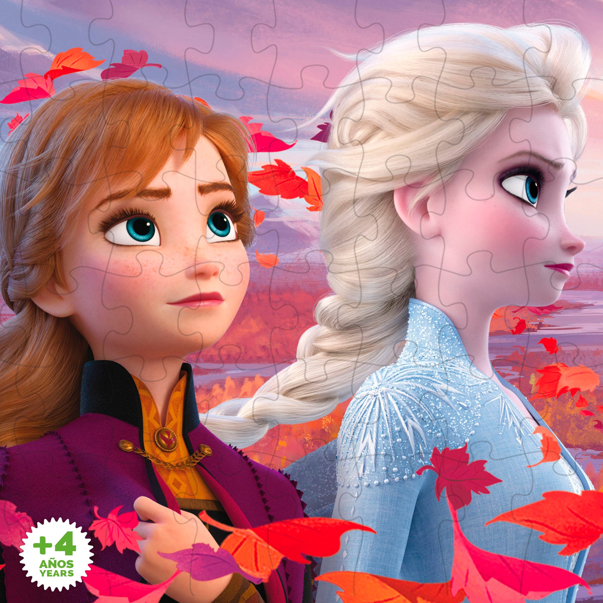 Puzzle Disney Frozen ECO de dupla face para colorir, 60 peças grandes