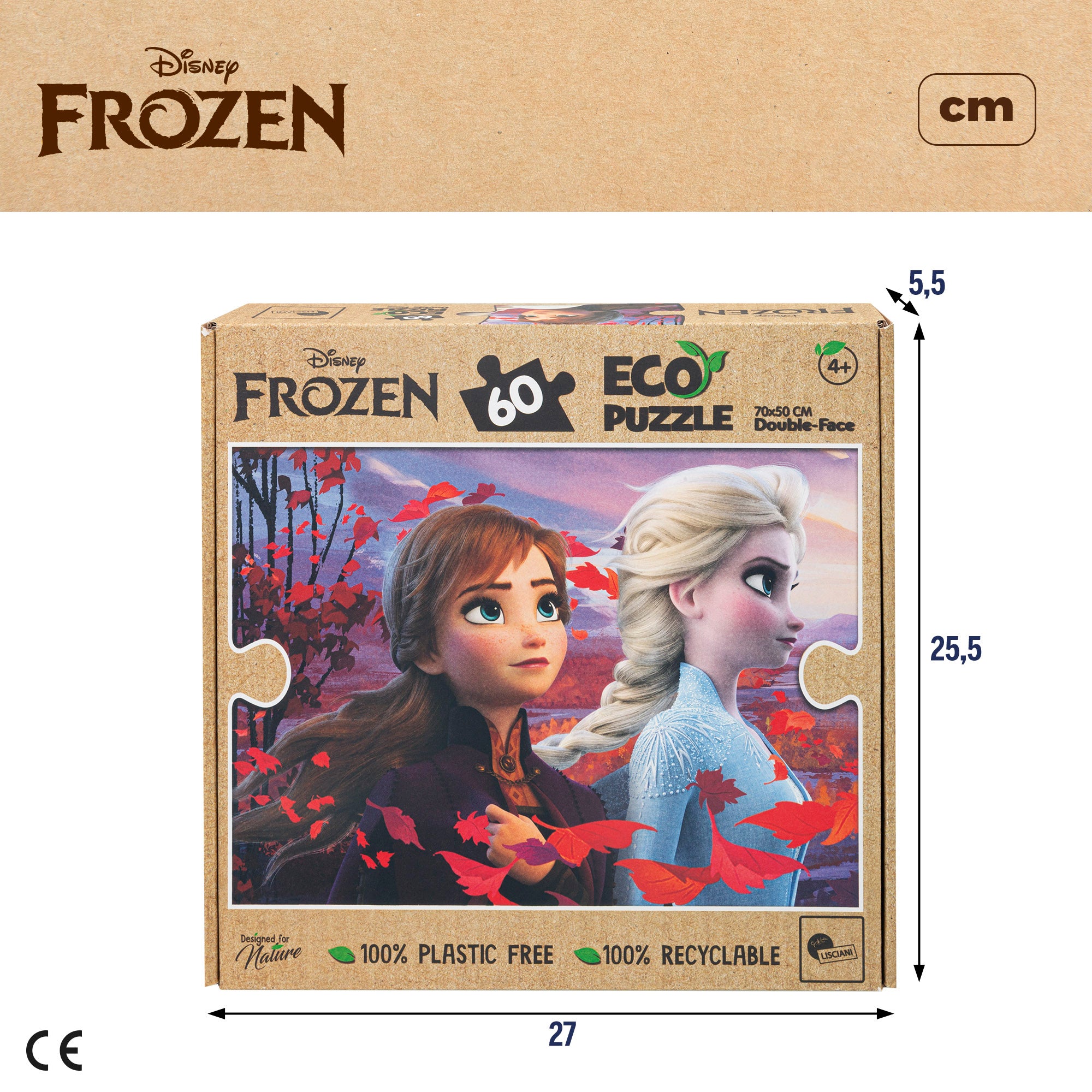 Puzzle Disney Frozen ECO de dupla face para colorir, 60 peças grandes