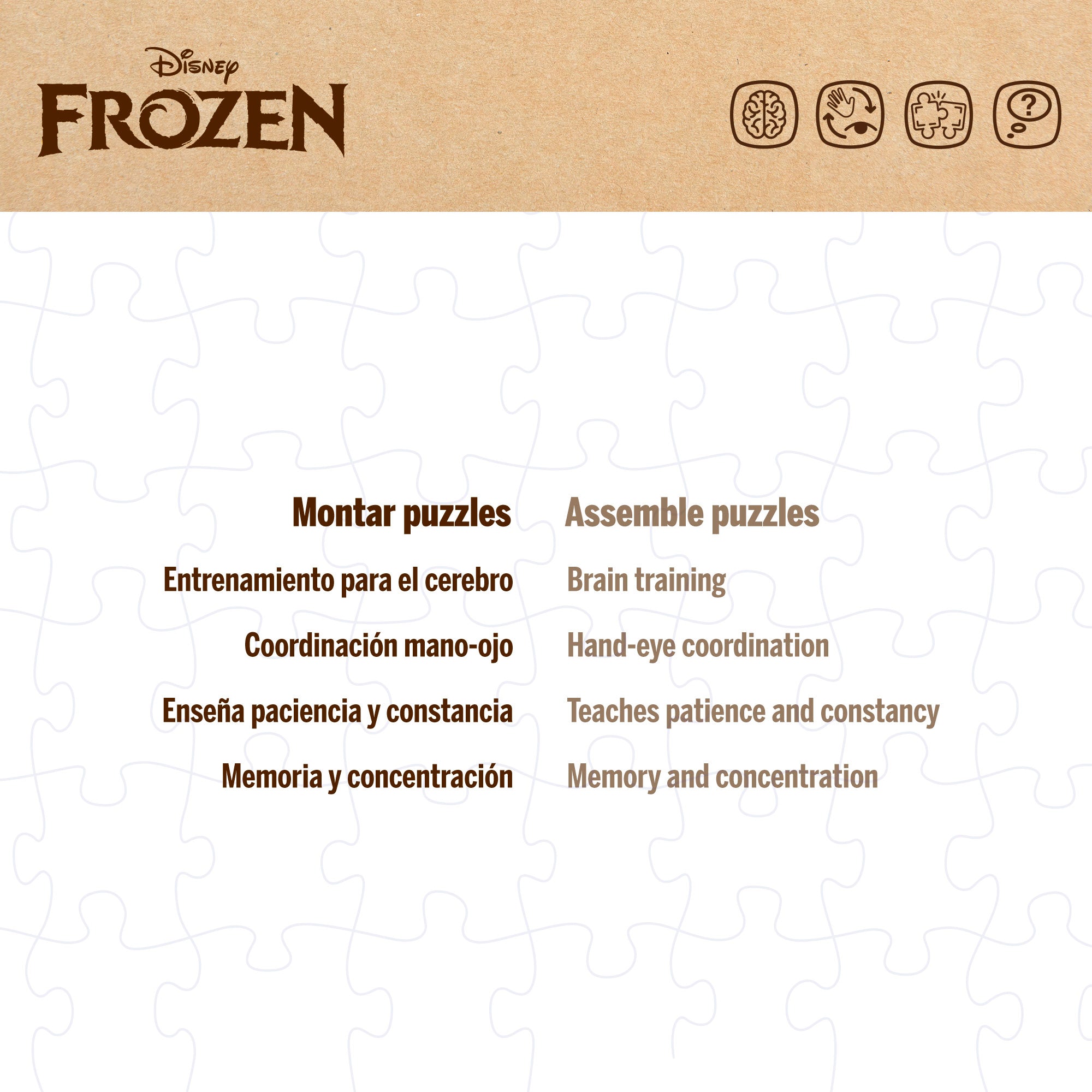 Puzzle Disney Frozen ECO de dupla face para colorir, 60 peças grandes