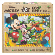 Puzzle ecológico de dupla face do Mickey Mouse da Disney para colorir, 60 peças grandes.