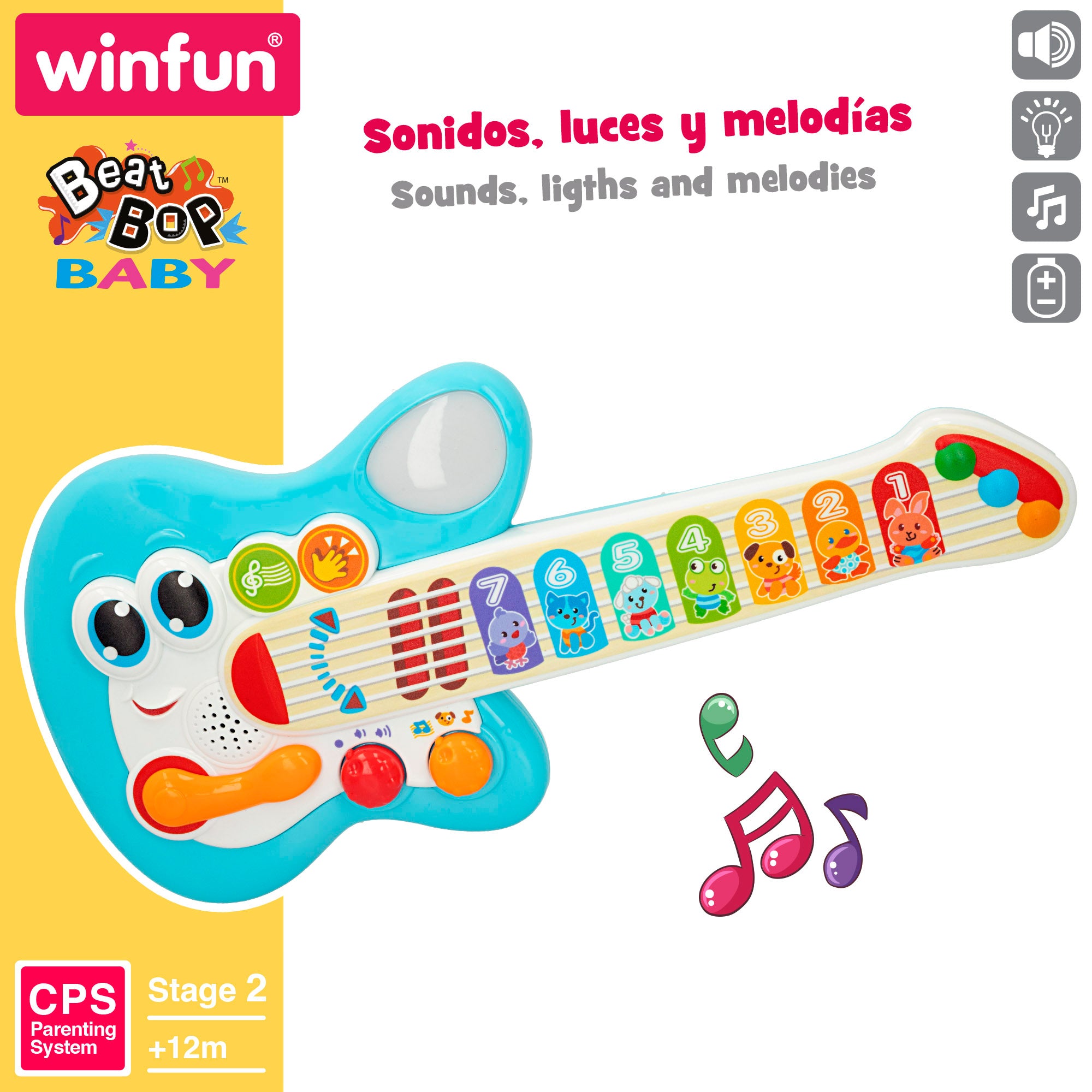 Guitarra de toque Winfun Baby com luz, som e melodias