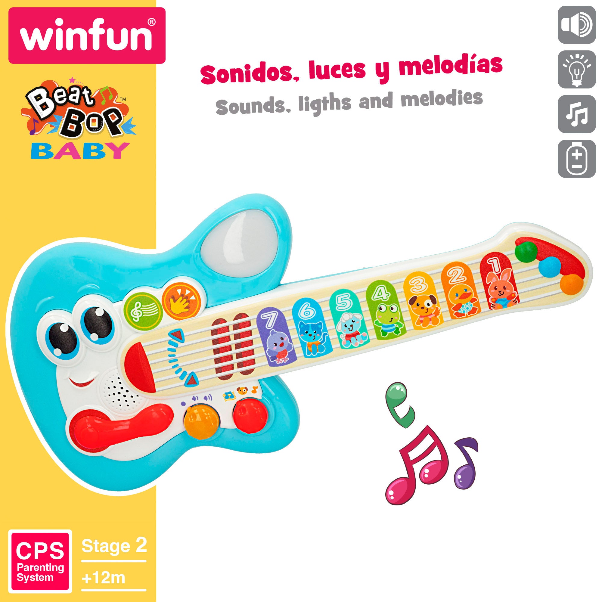 Guitarra de toque Winfun Baby com luz, som e melodias