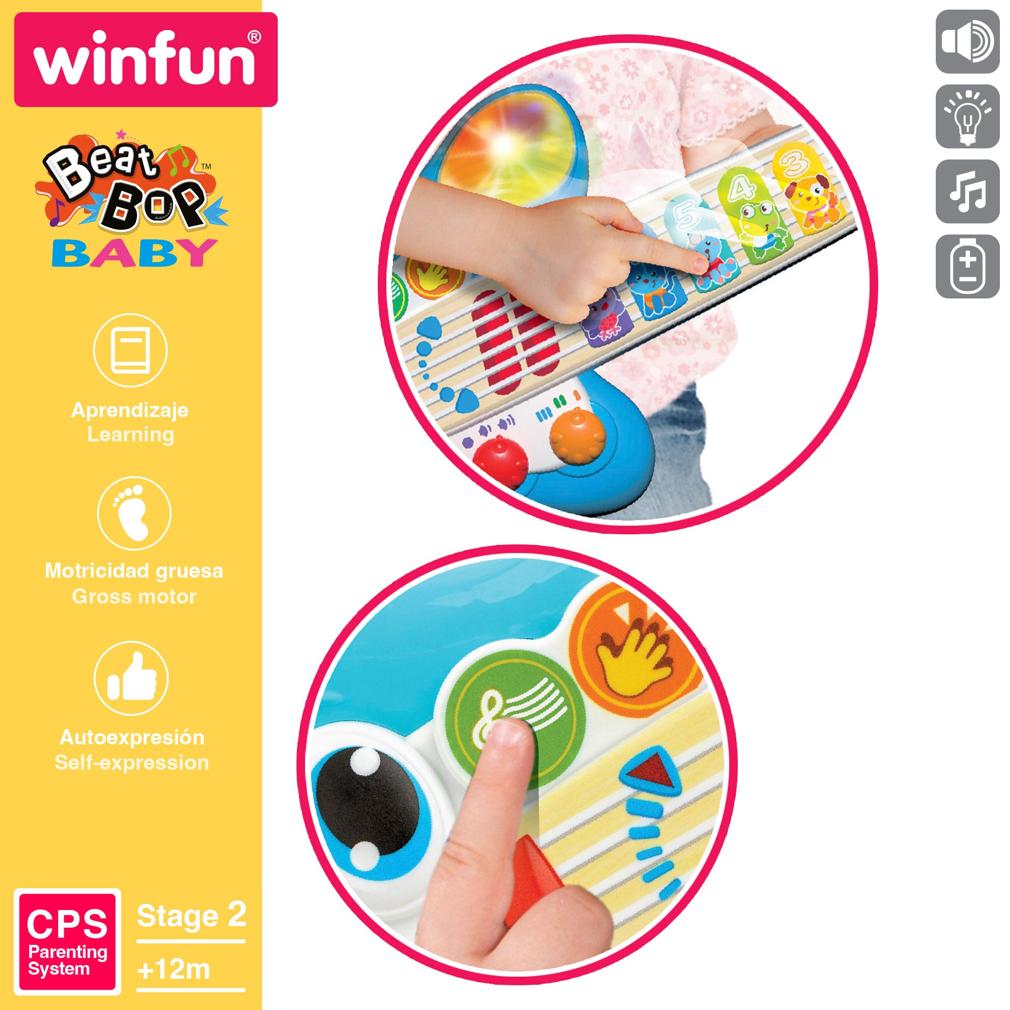 Guitarra de toque Winfun Baby com luz, som e melodias