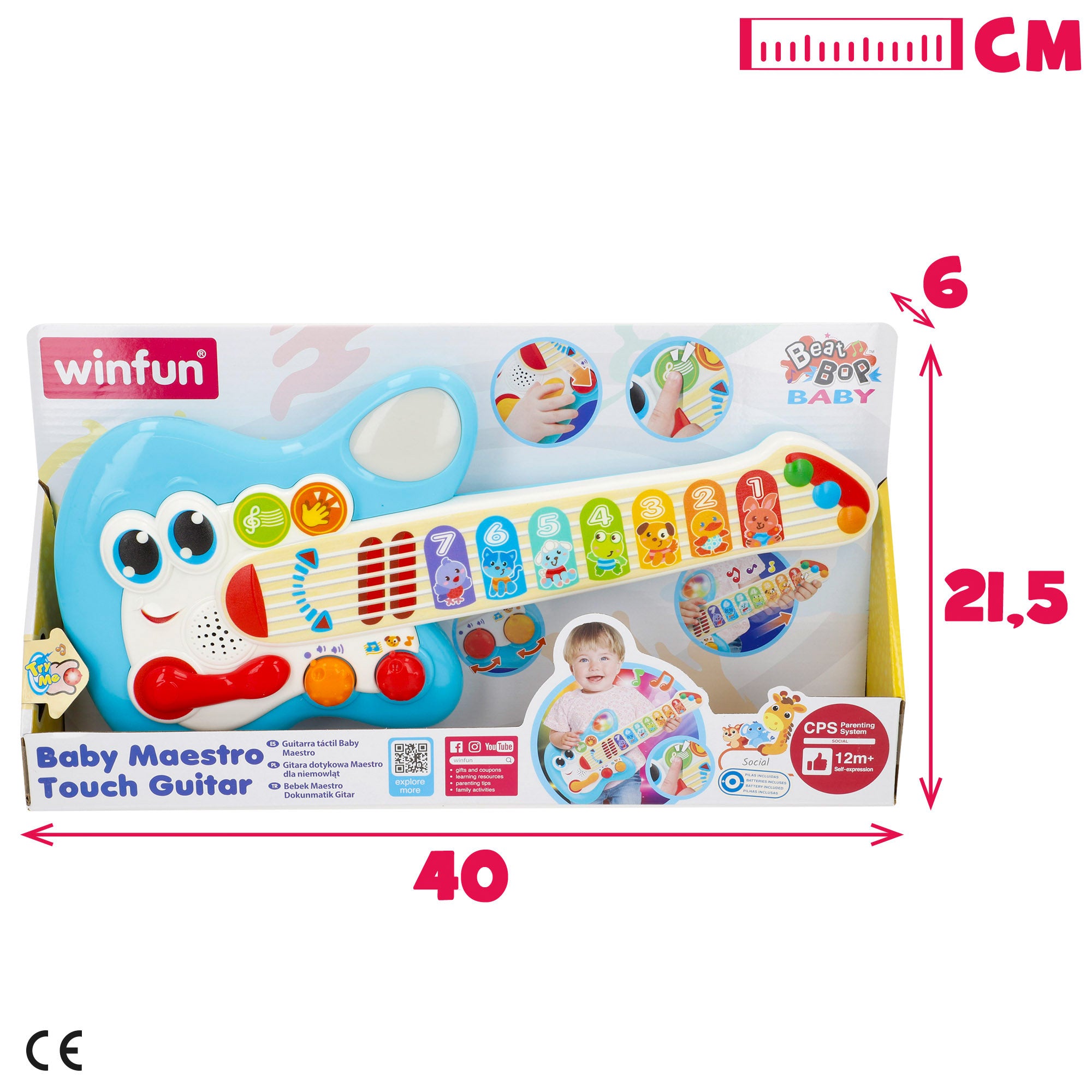 Guitarra de toque Winfun Baby com luz, som e melodias