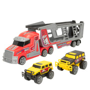Camião transportador de carros COLORBABY com fricção e 2 carros 4x4