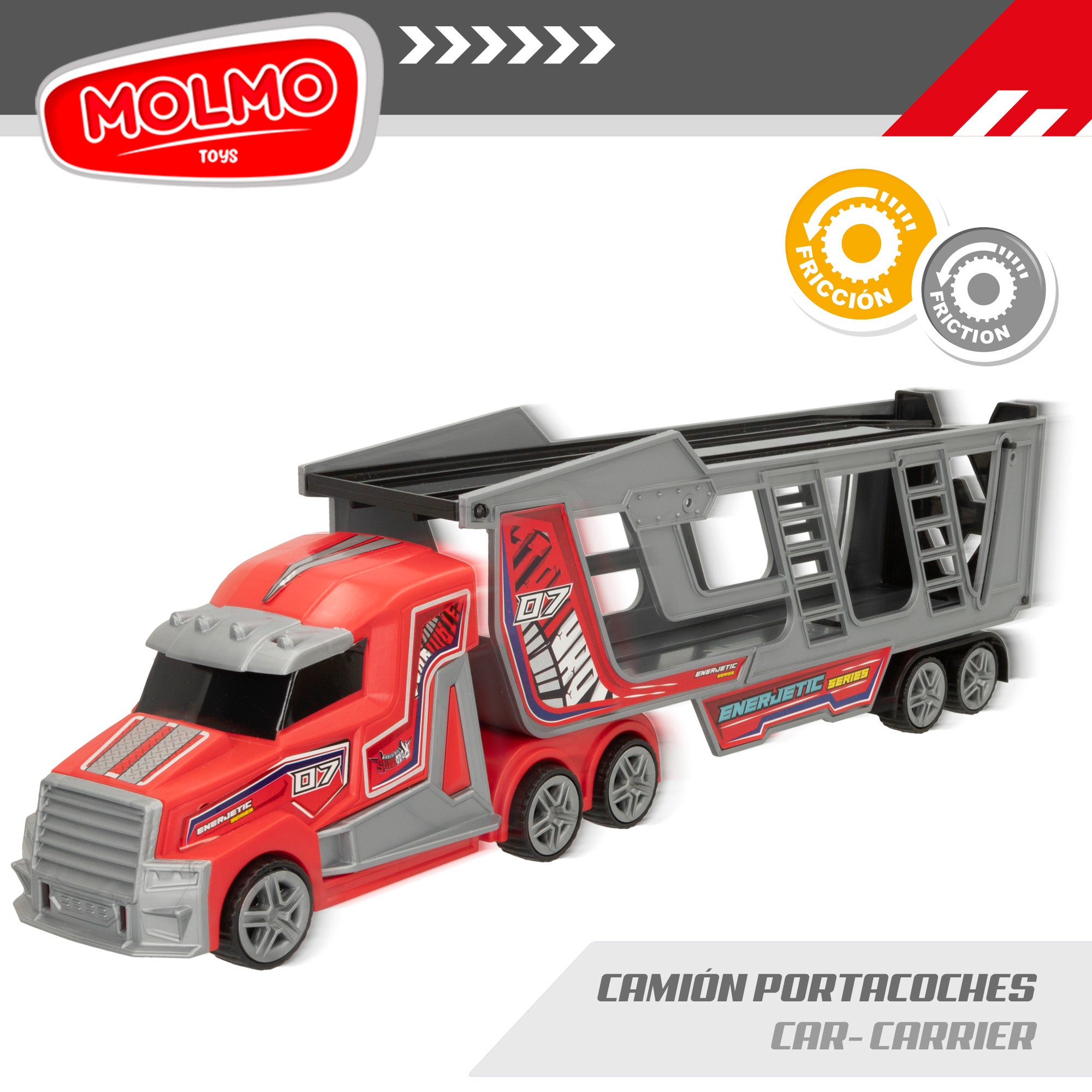 Camião transportador de carros COLORBABY com fricção e 2 carros 4x4