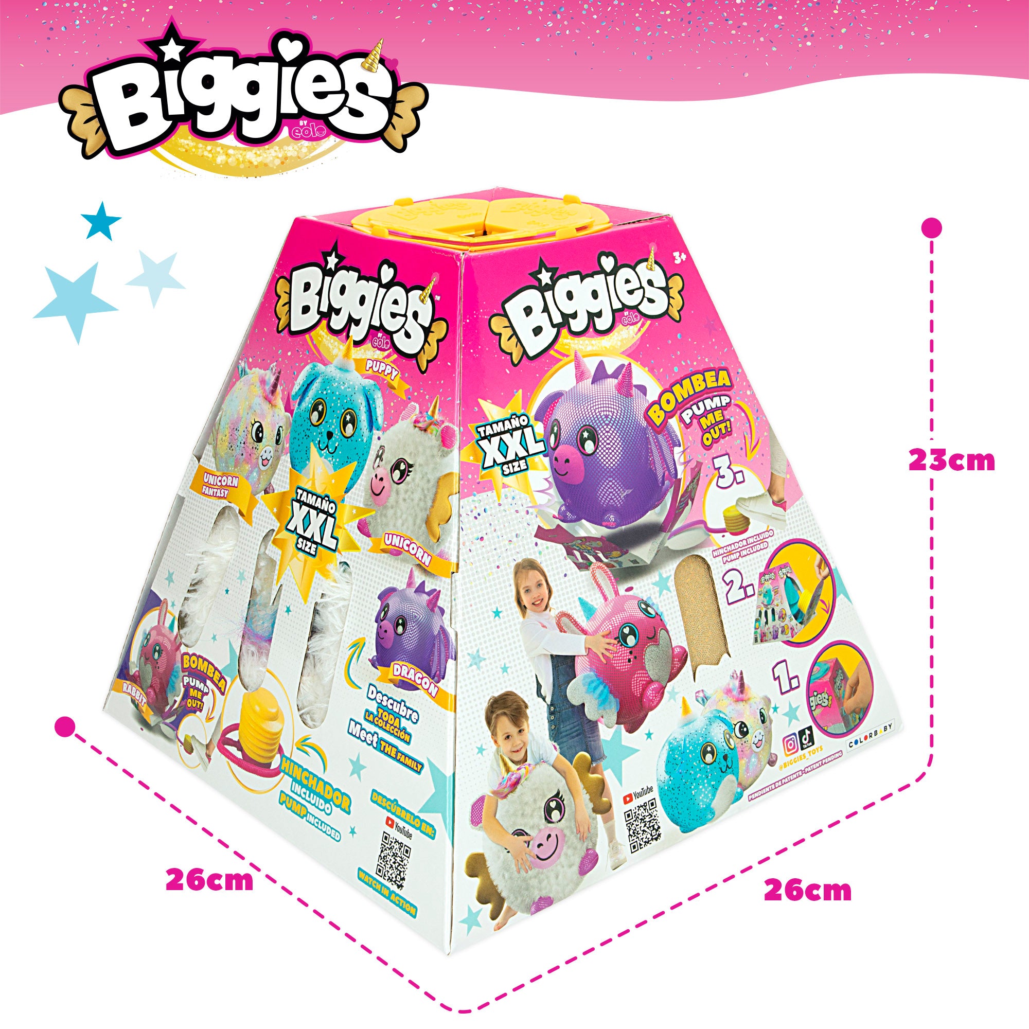 Unicórnio de peluche insuflável tamanho XXL da Biggies