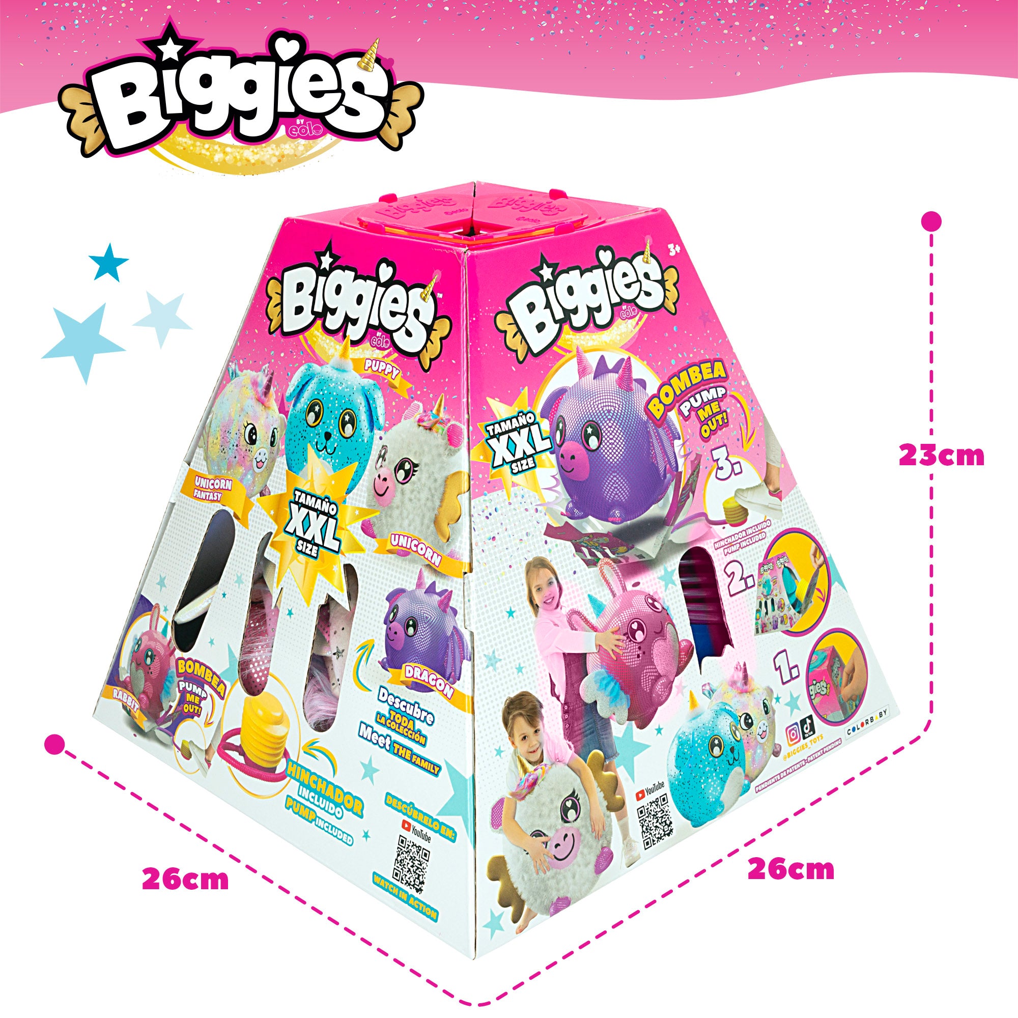 Unicórnio de peluche insuflável Biggies XXL Fantasia