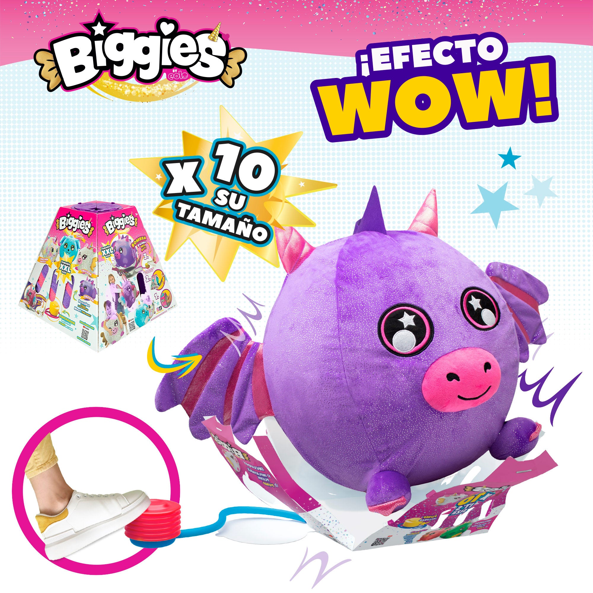 Dragão de peluche insuflável tamanho XXL da Biggies