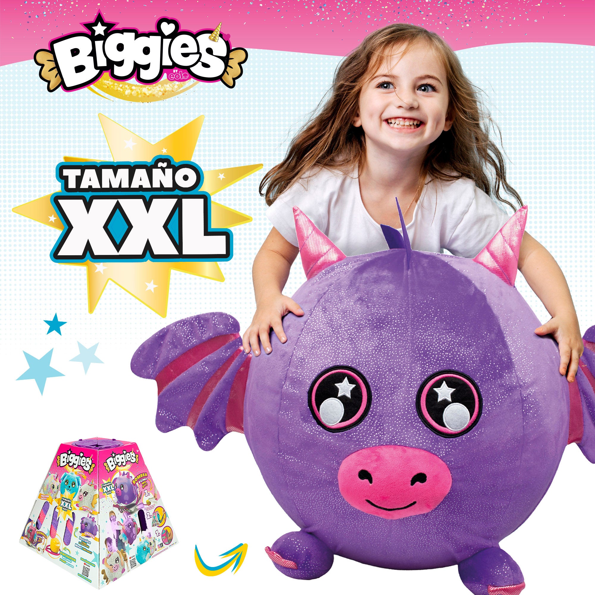 Dragão de peluche insuflável tamanho XXL da Biggies