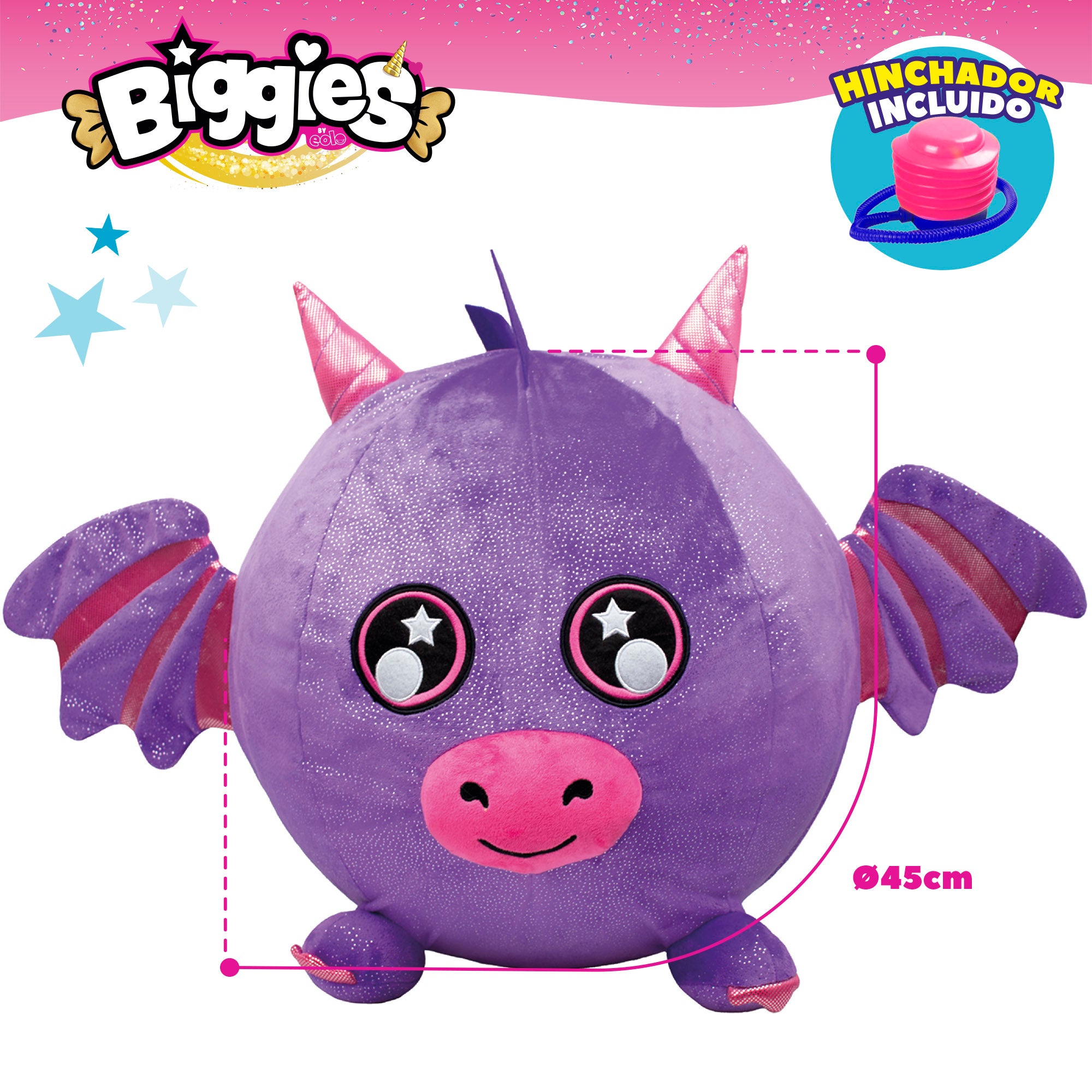 Dragão de peluche insuflável tamanho XXL da Biggies