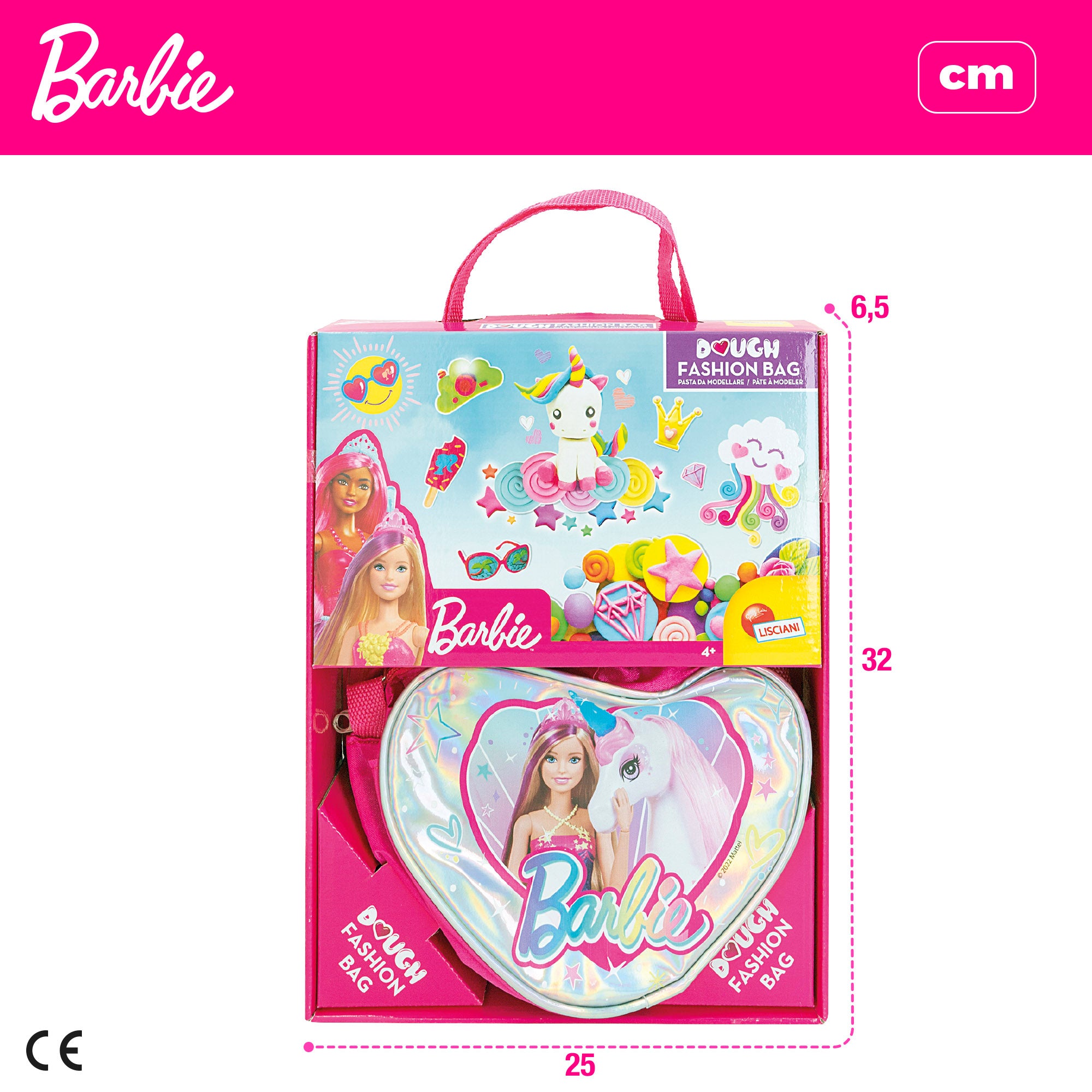 Bolsa Barbie Coração com Glitter, Plasticina Play-Doh e Moldes