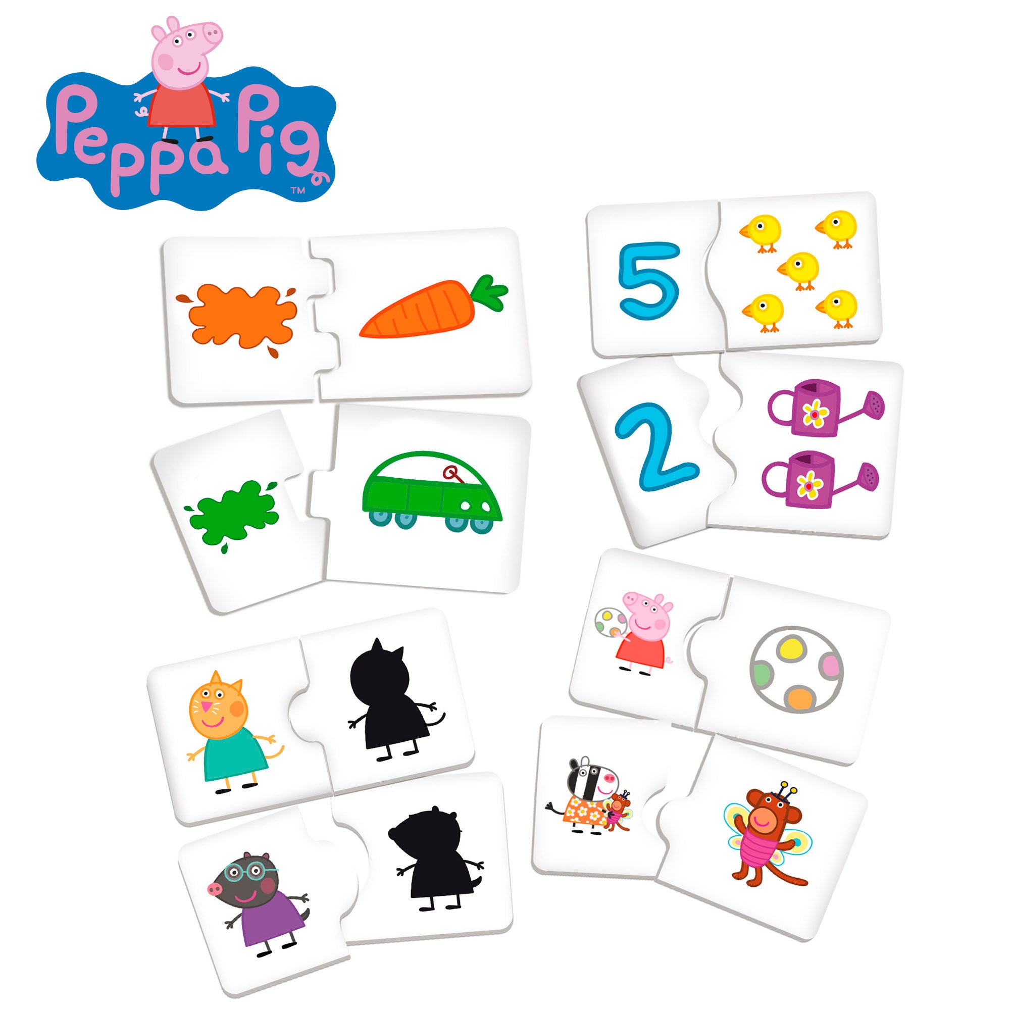 Mesa infantil da Peppa Pig com quadro negro e jogos