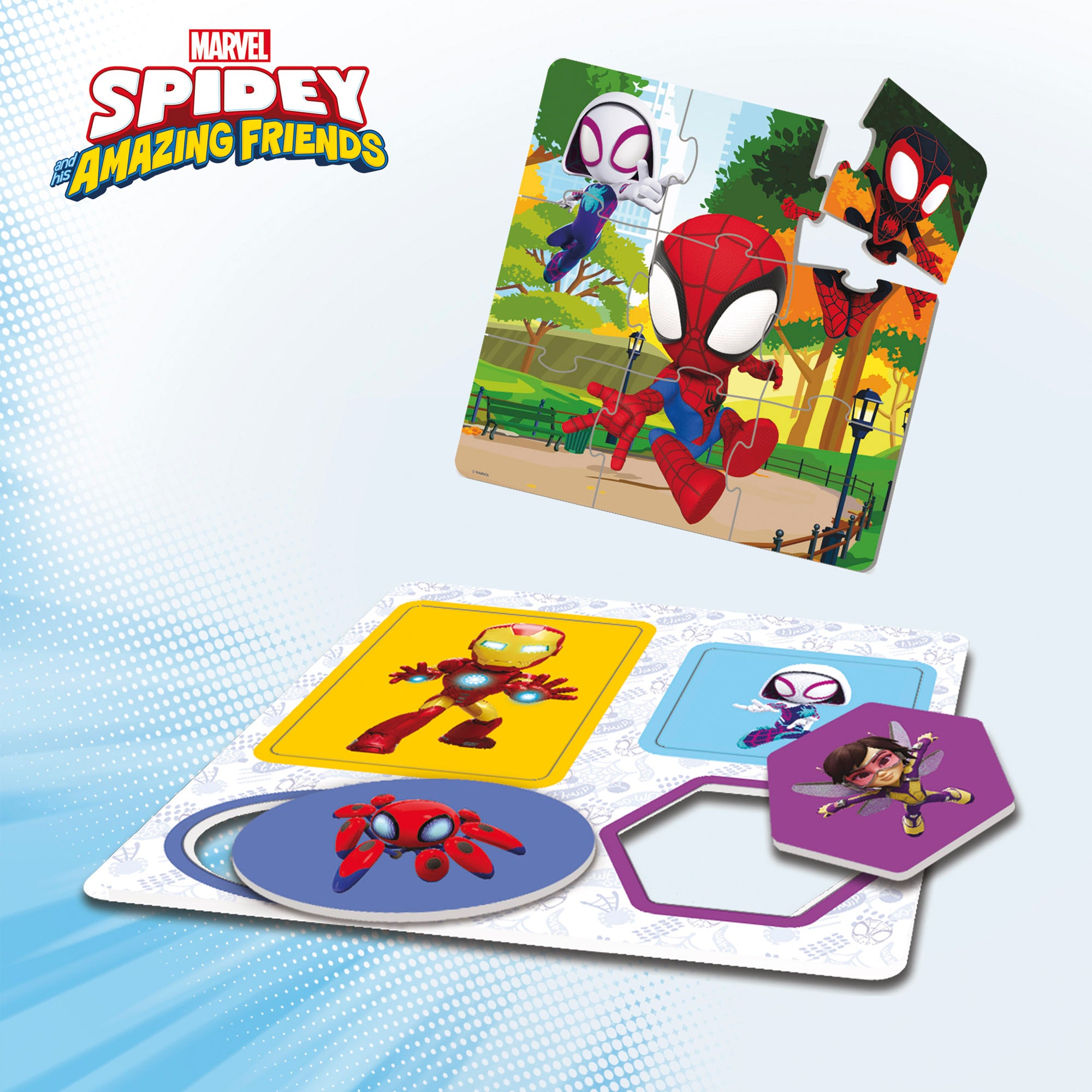 Jogo de tabuleiro 10 em 1 do Homem-Aranha e a sua equipa de super-heróis