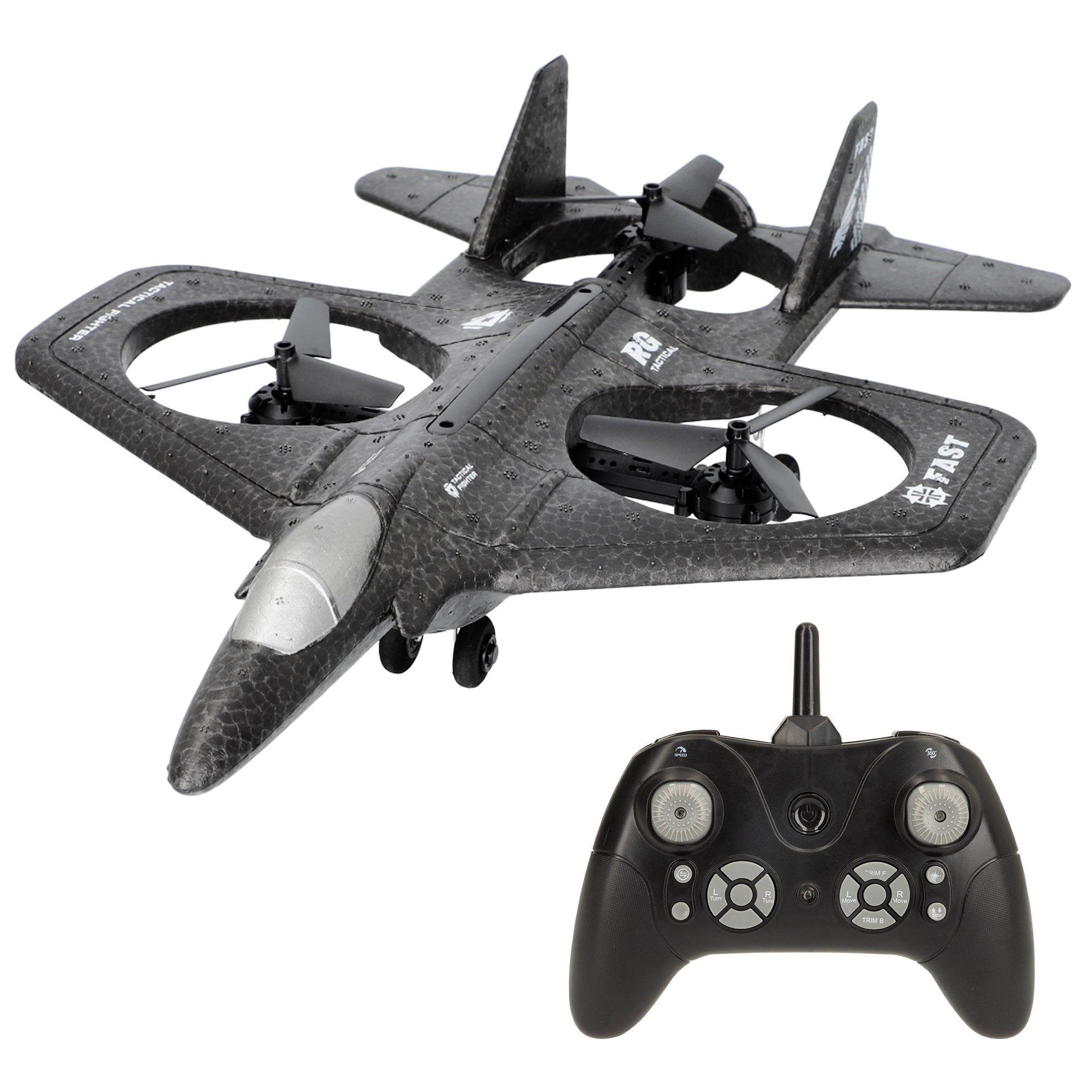 Drone de combate Falcon Speed ​​​​&amp; Go de 36 cm com comando e giroscópio.