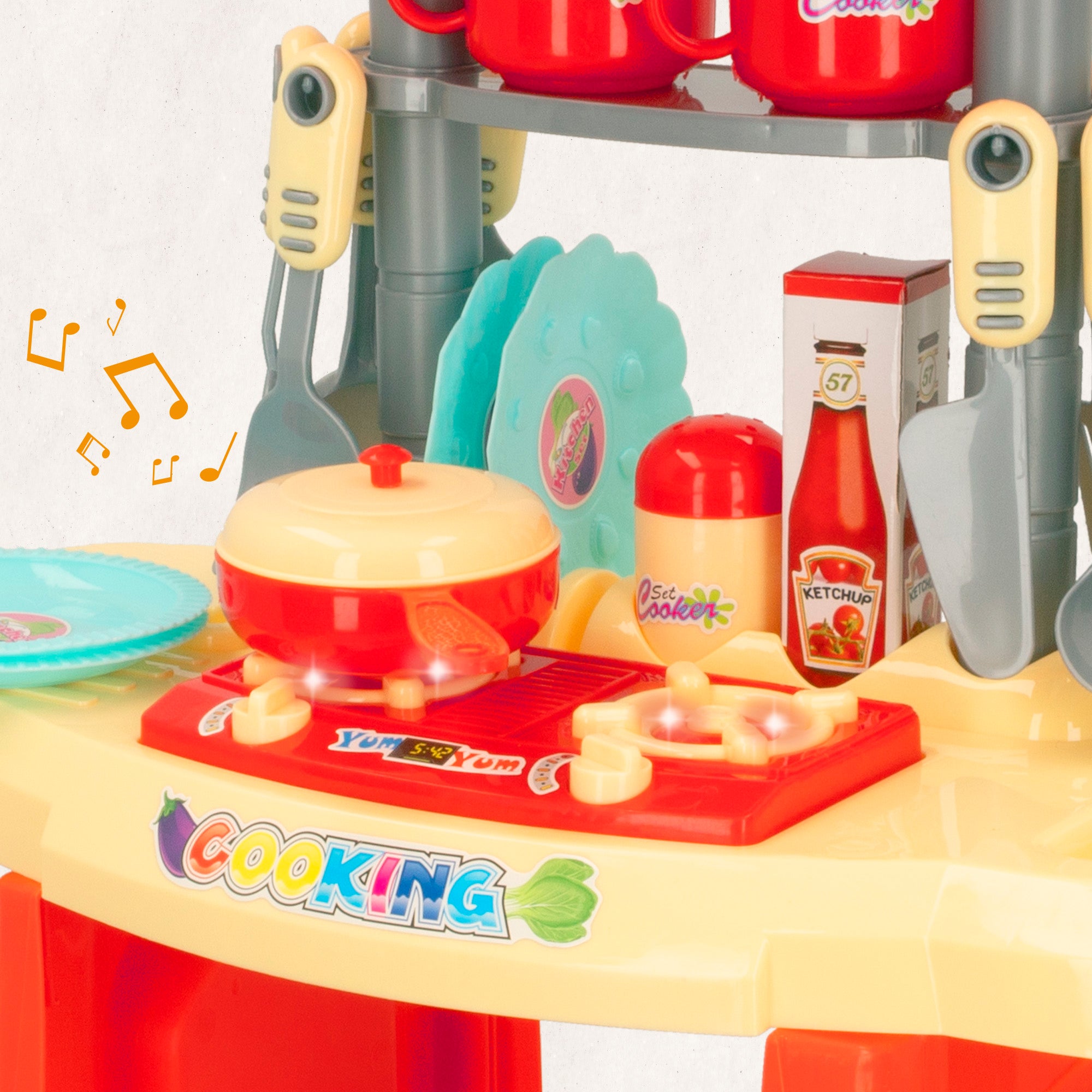 Mini Cozinha Elétrica My Colors com Luz e Som e 20 Acessórios