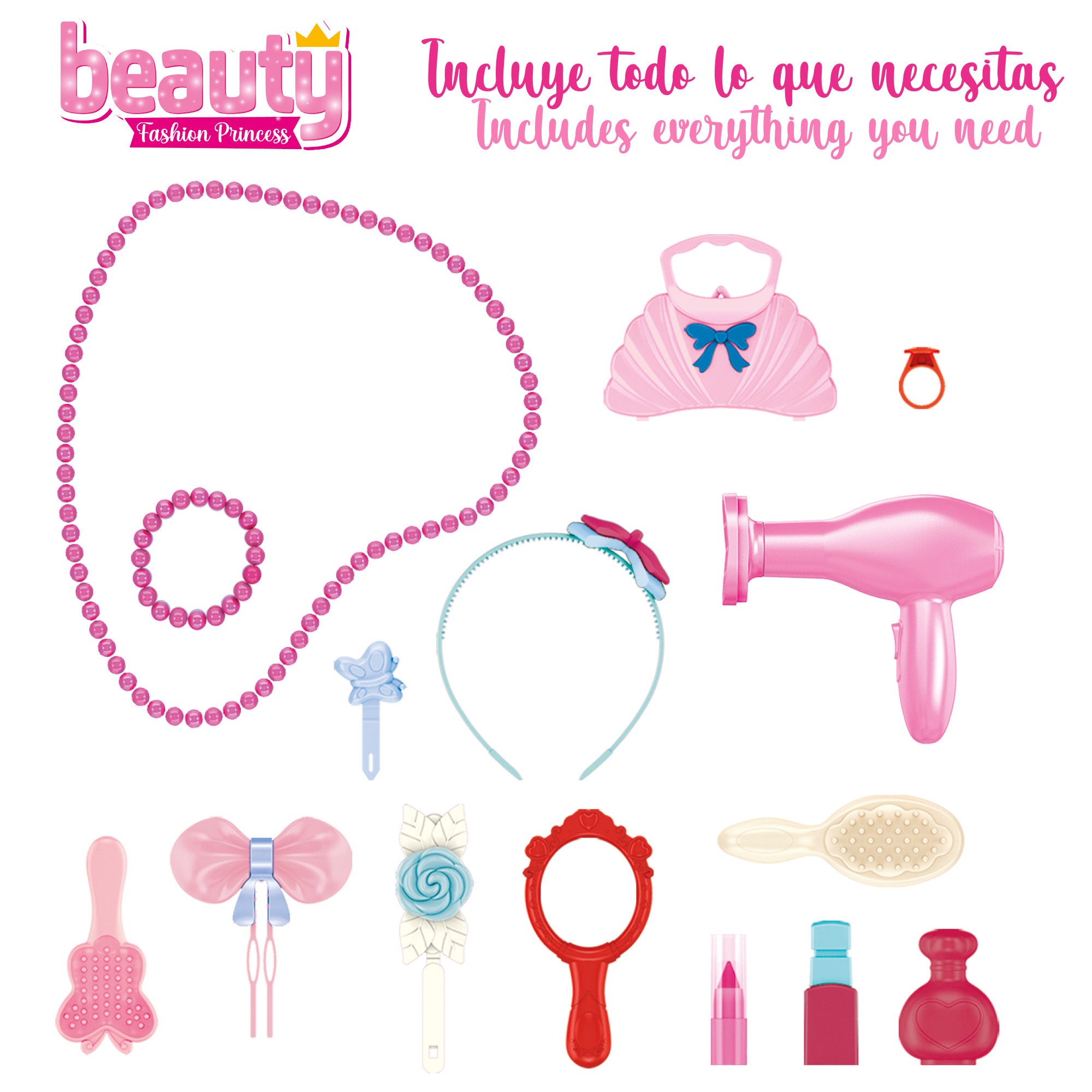 Toucador infantil com acessórios, luz e som - Beleza, Moda e Princesa