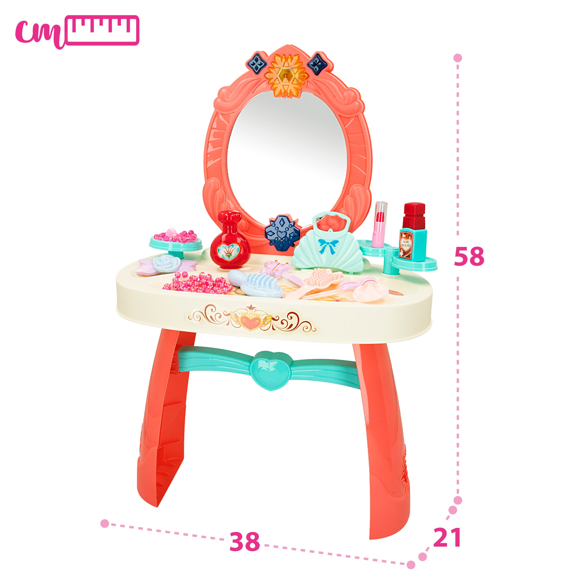 Toucador infantil com acessórios, luz e som - Beleza, Moda e Princesa