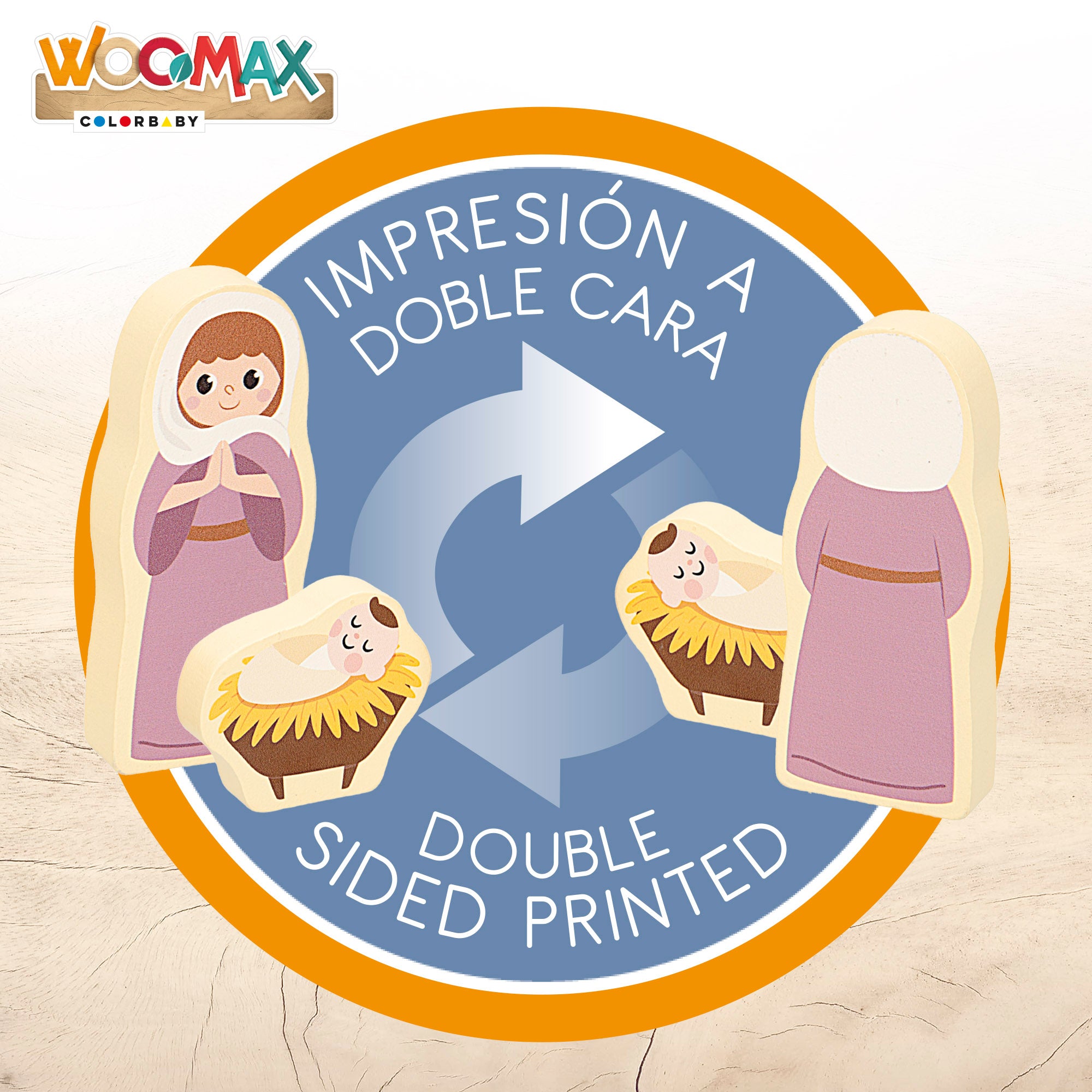 Presépio de madeira WOOMAX, 15 peças
