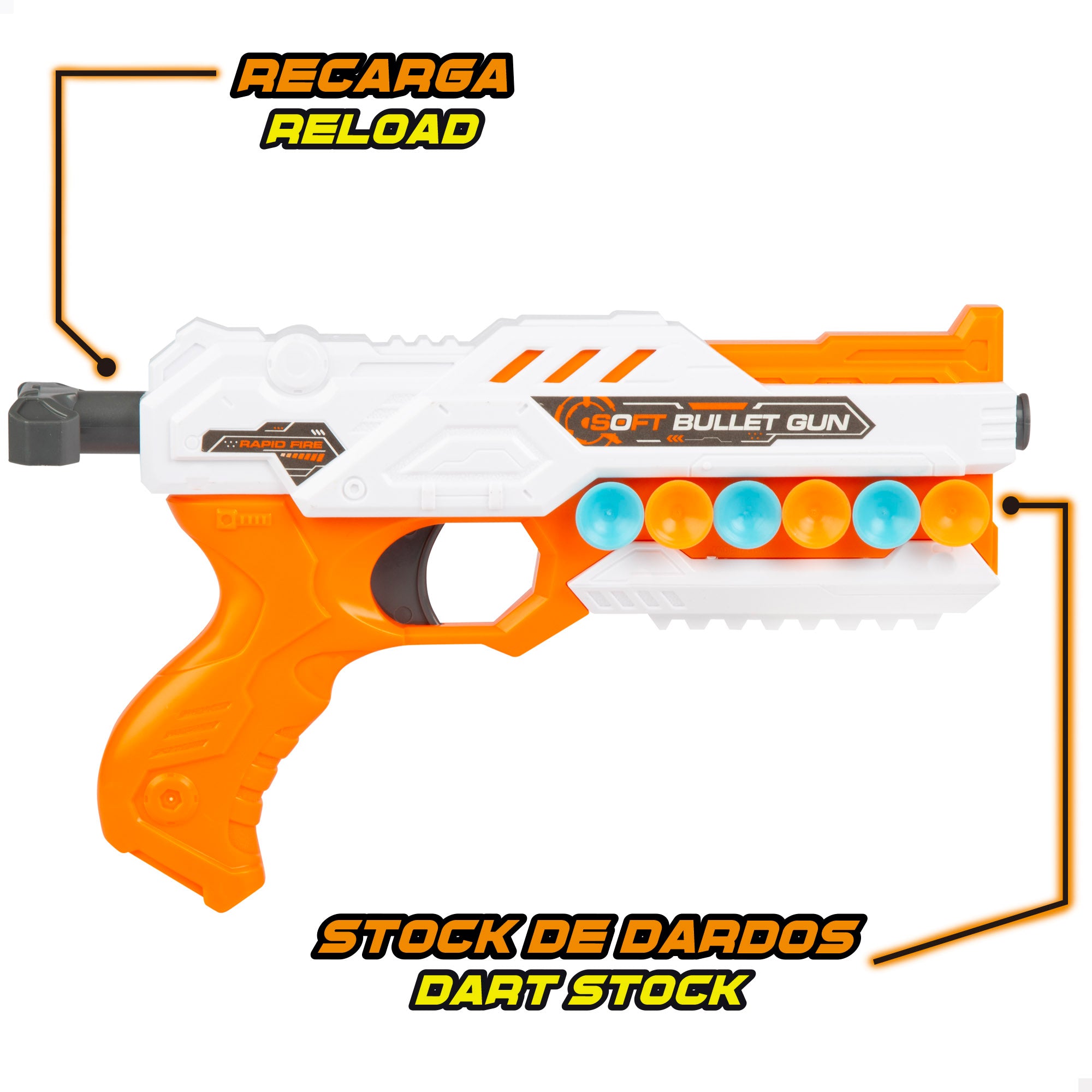 Pistola de brinquedo com 12 dardos e alvo Speed ​​​​Shoot Warriors