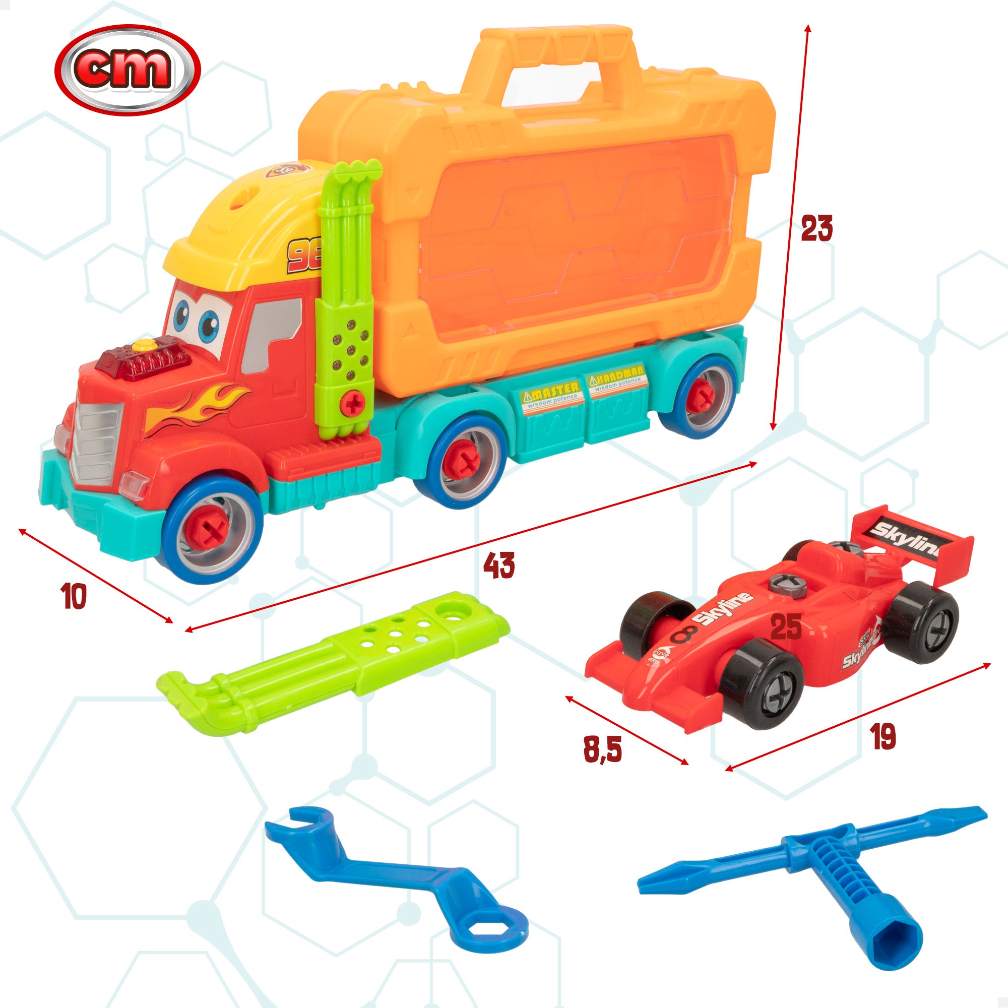 Smart Theory 2 em 1: Suporte para Carro e Caixa de Ferramentas com Luz e Som