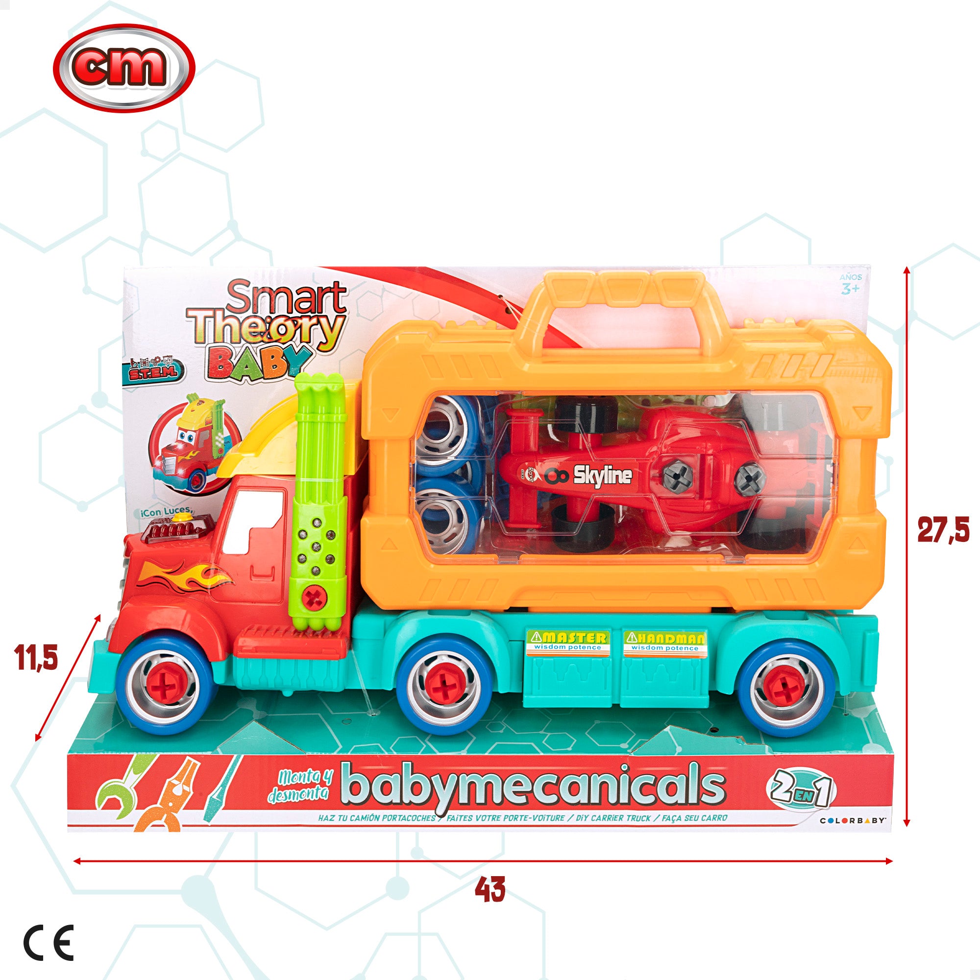 Smart Theory 2 em 1: Suporte para Carro e Caixa de Ferramentas com Luz e Som