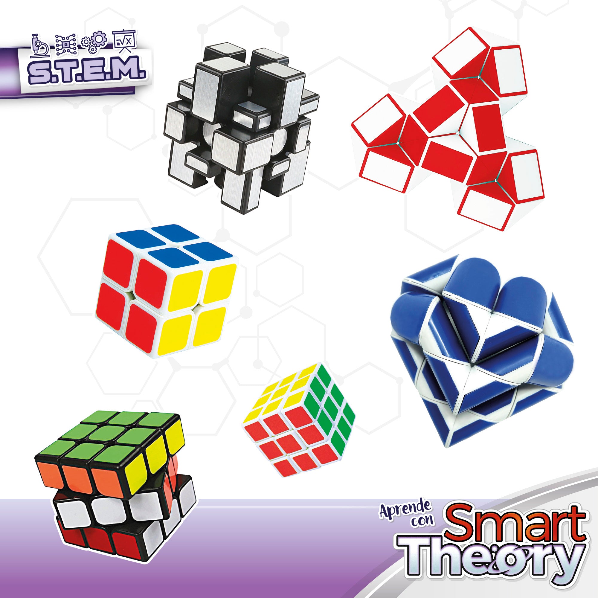 Conjunto Smart Theory com 6 Cubos Mágicos