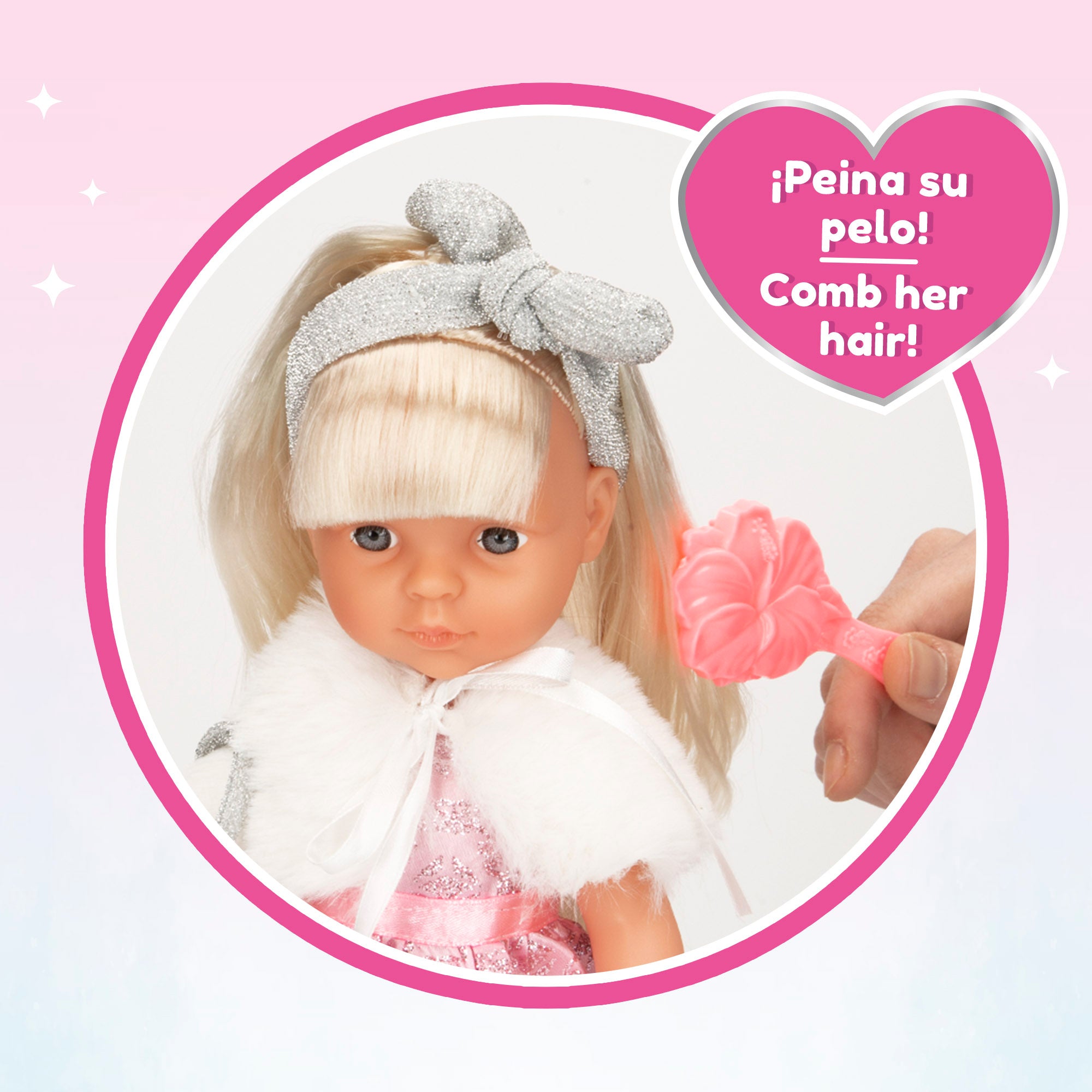 Boneca Mara de 32 cm com pente e acessórios