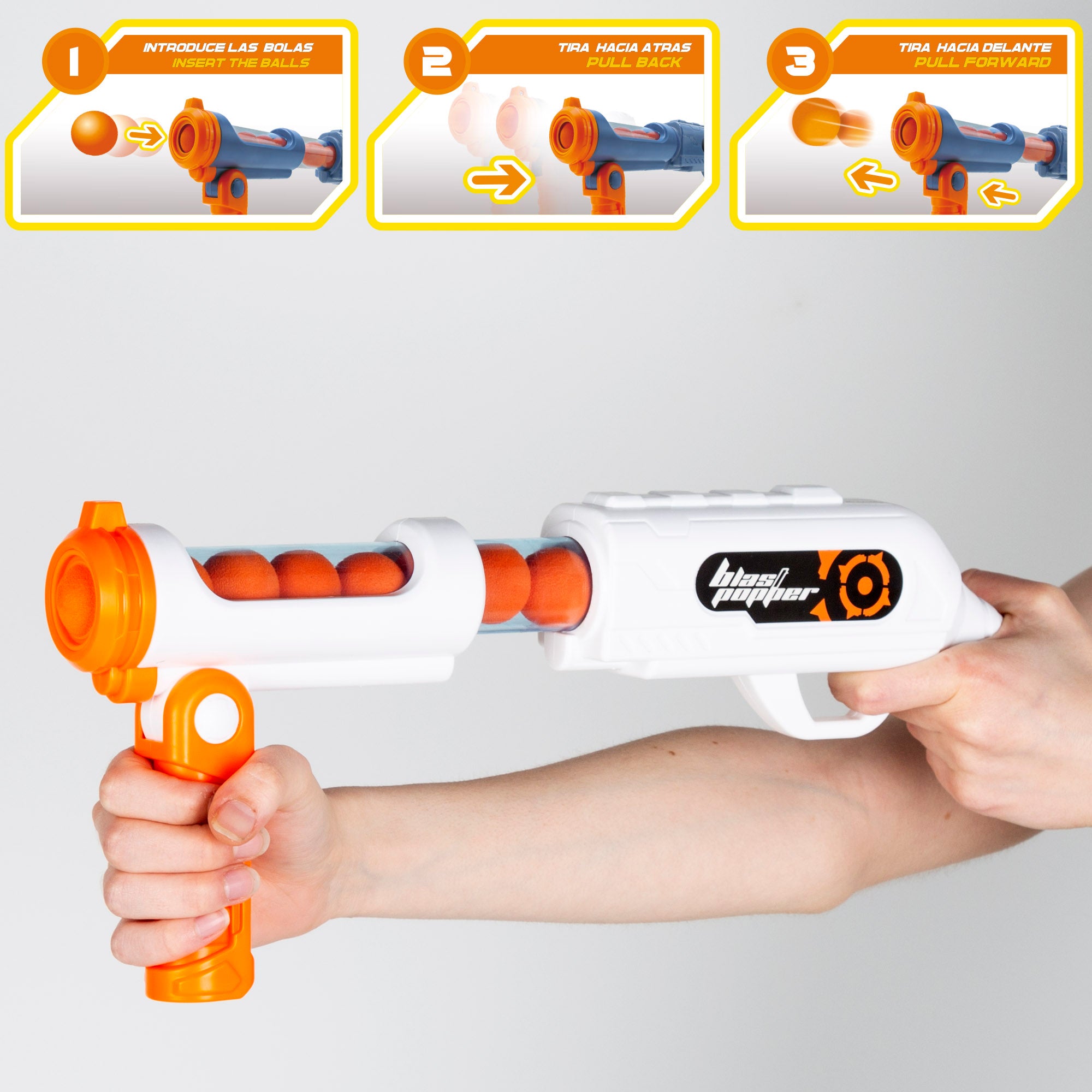 Pistola de brincar com 12 bolas de espuma Speed ​​​​Shoot Warriors