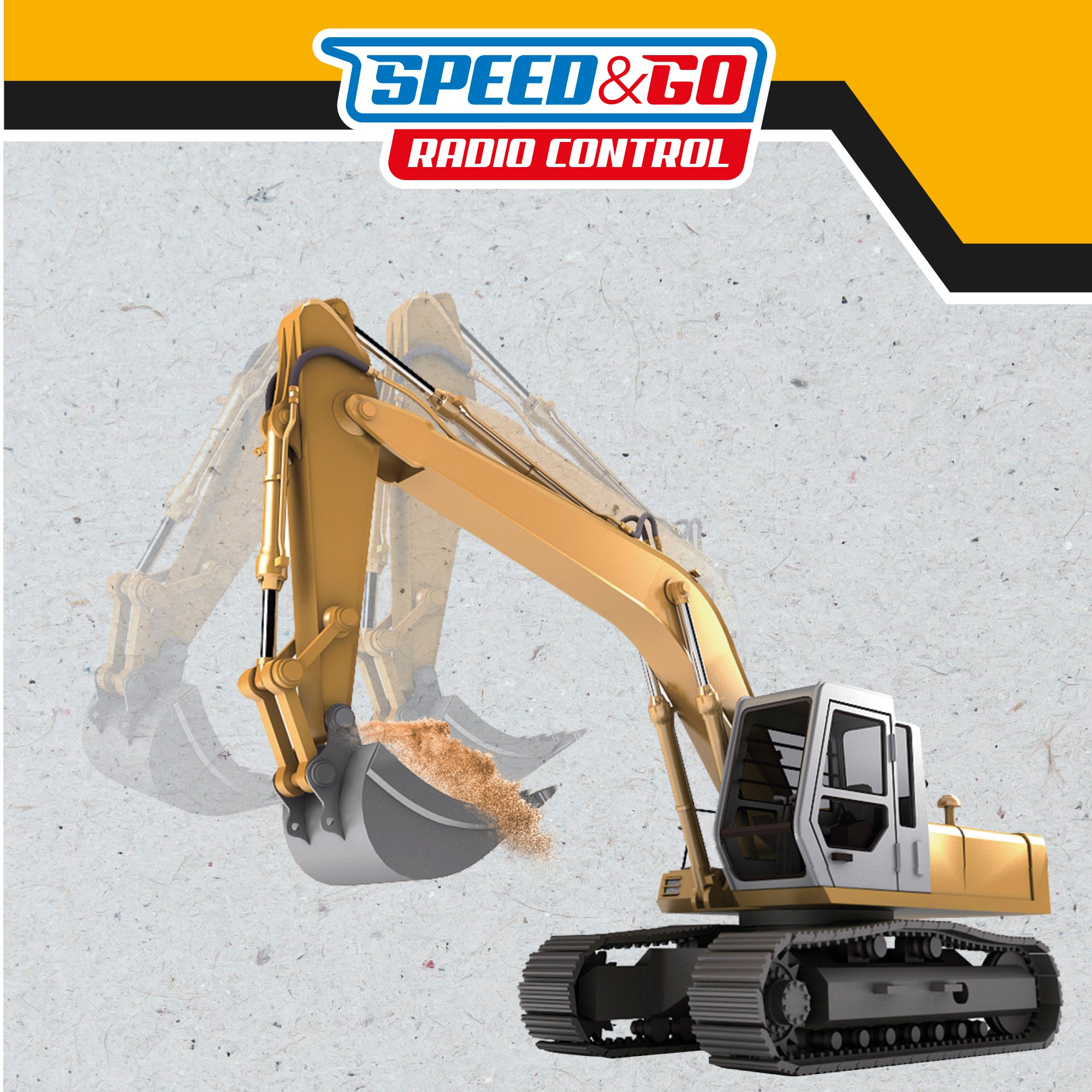 Escavadora de controlo remoto à escala 1:24 com luzes e rotação de 360° Speed&amp; Go