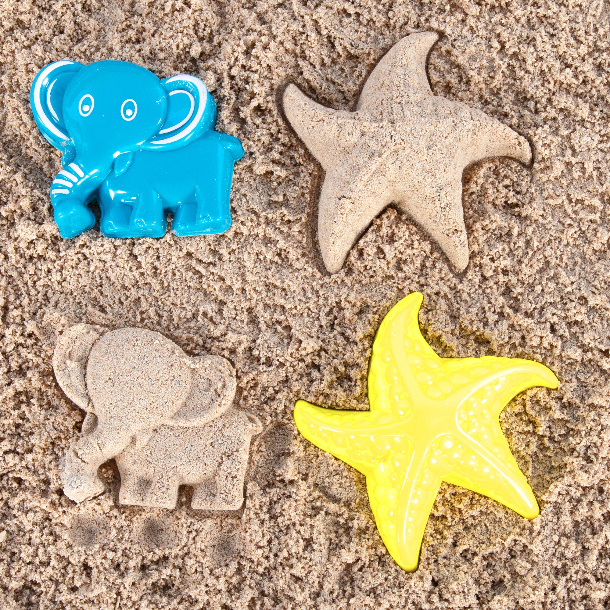 Conjunto de brinquedos de praia: camião com acessórios coloridos.