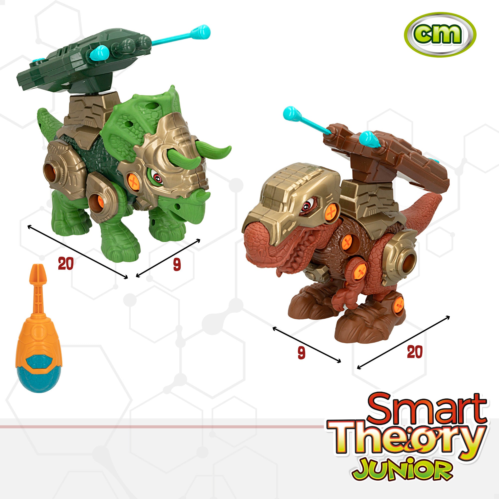 Dinossauros mecânicos 2 em 1 para montar (faça você mesmo) - Smart Theory