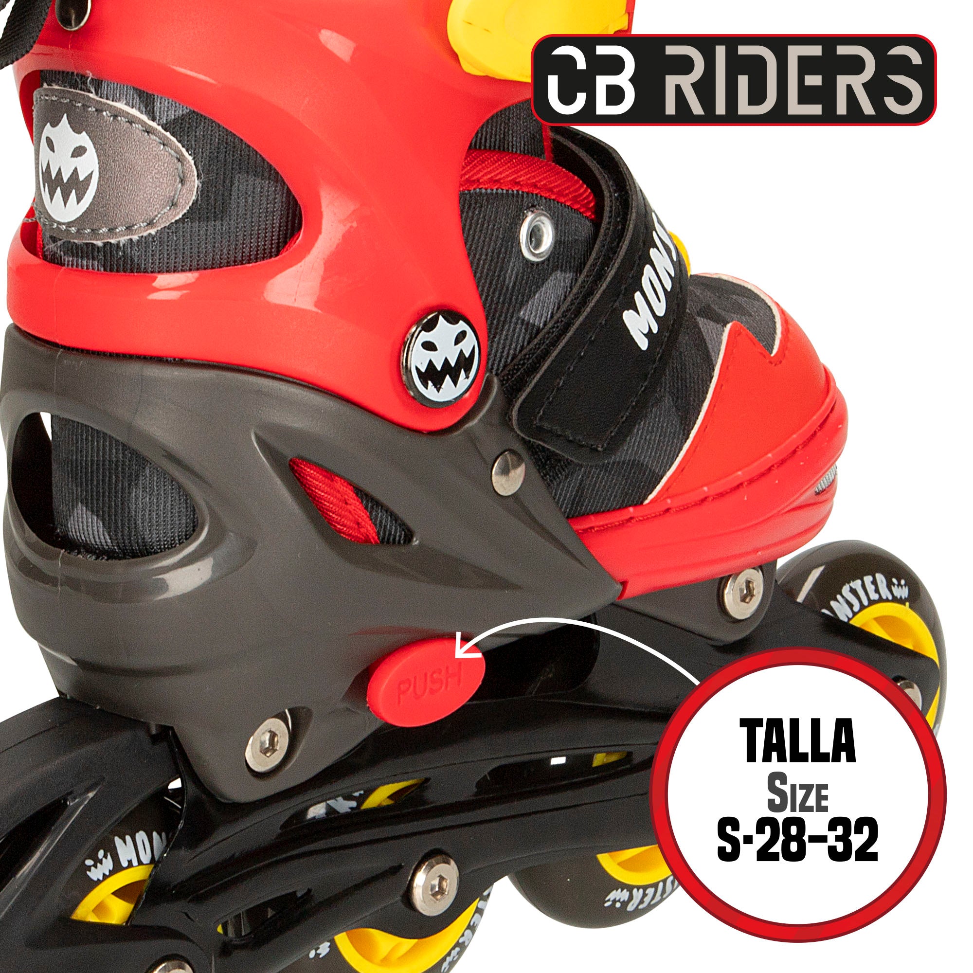 Patins em linha Monster CB Riders, peso máximo de 30 kg